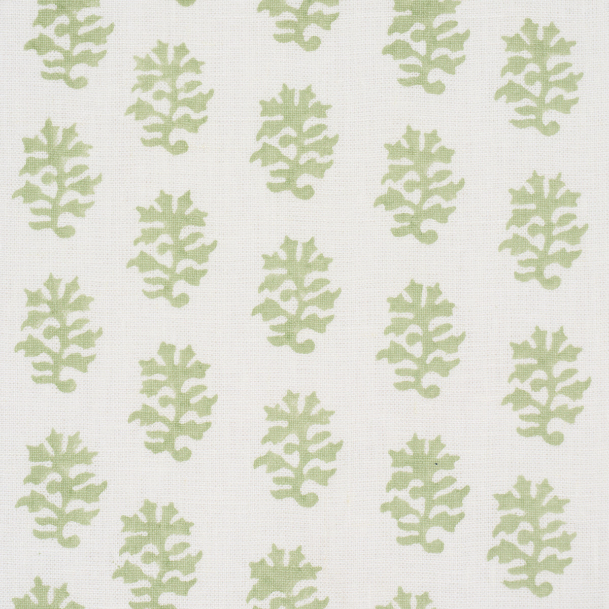 Iksha Hand-Block Print - Leaf - Schumacher 183332 Fabric - Schumacher Fabric