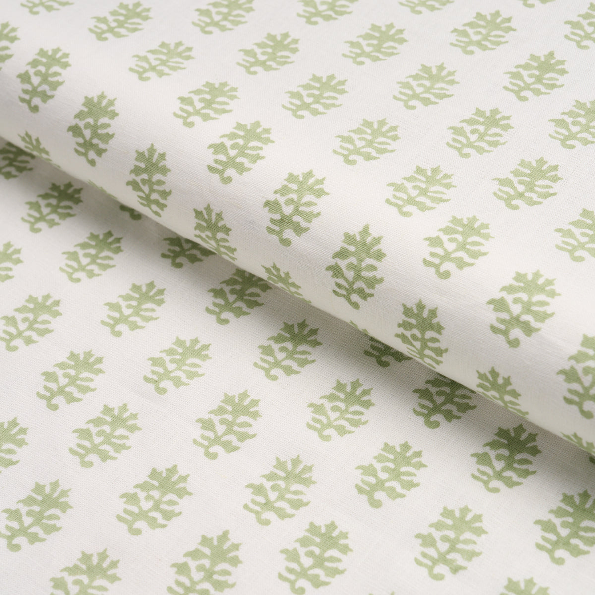 Iksha Hand-Block Print - Leaf - Schumacher 183332 Fabric - Schumacher Fabric