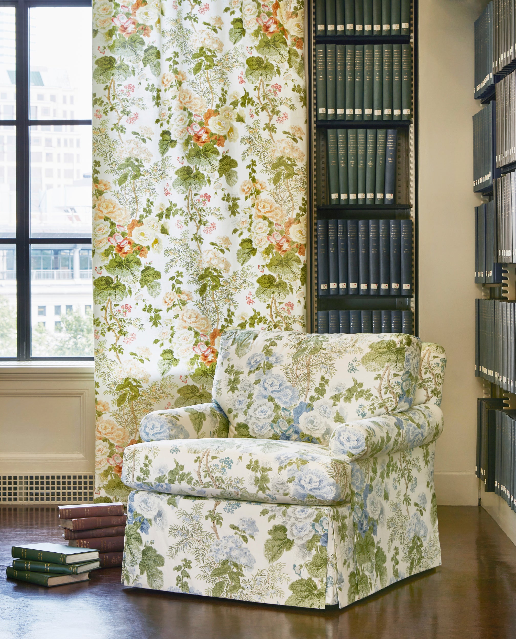 Hollyhock Hdb - Blue/Leaf - Lee Jofa Fabric