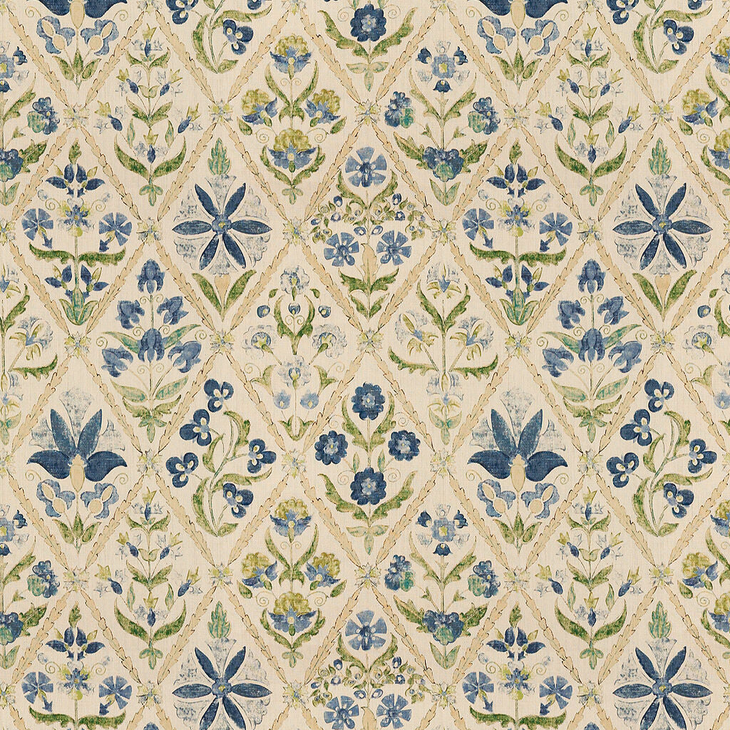 Susani Trellis - Blue/Green - Lee Jofa Fabric