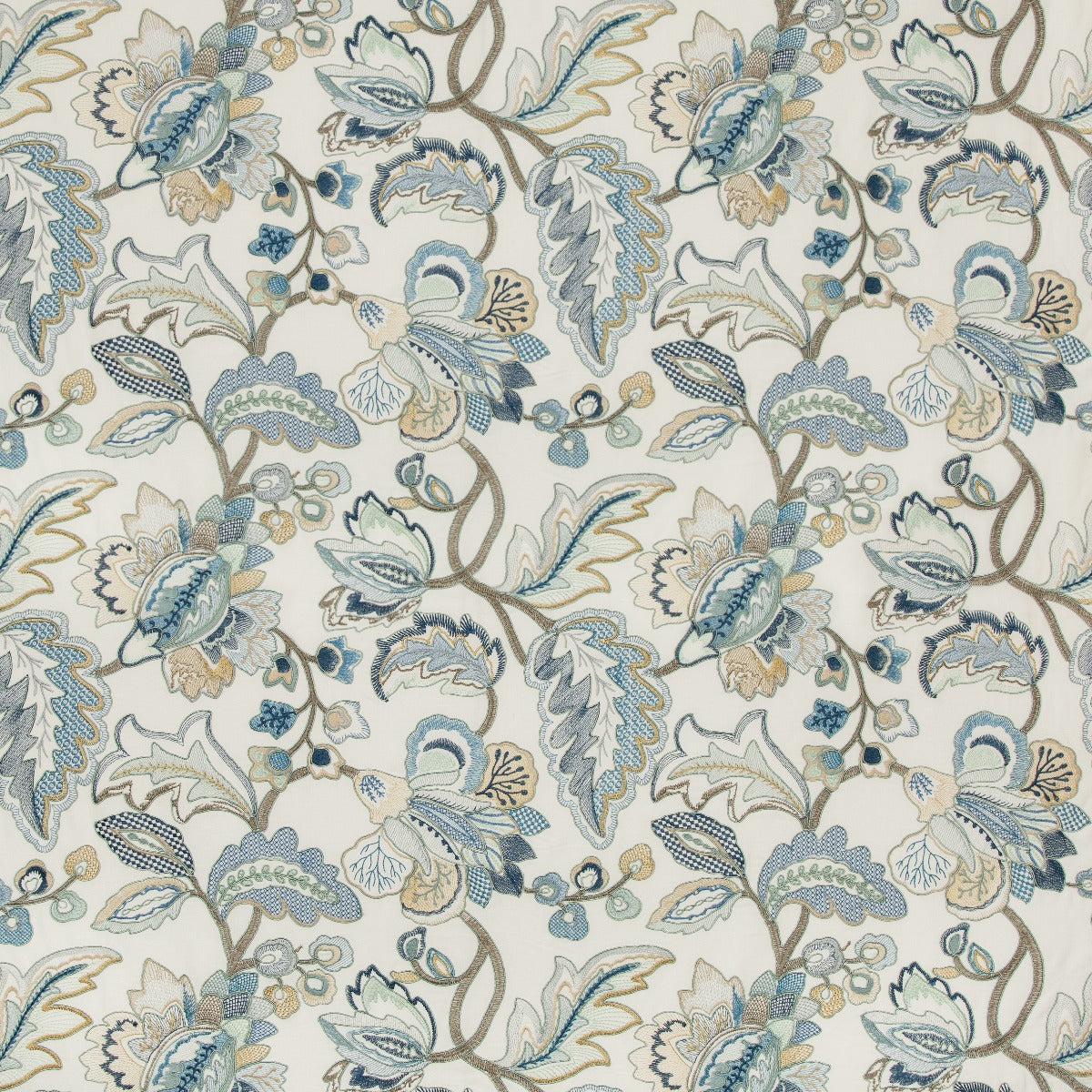 Orford Embroidery - Blue/Gold - Lee Jofa Fabric