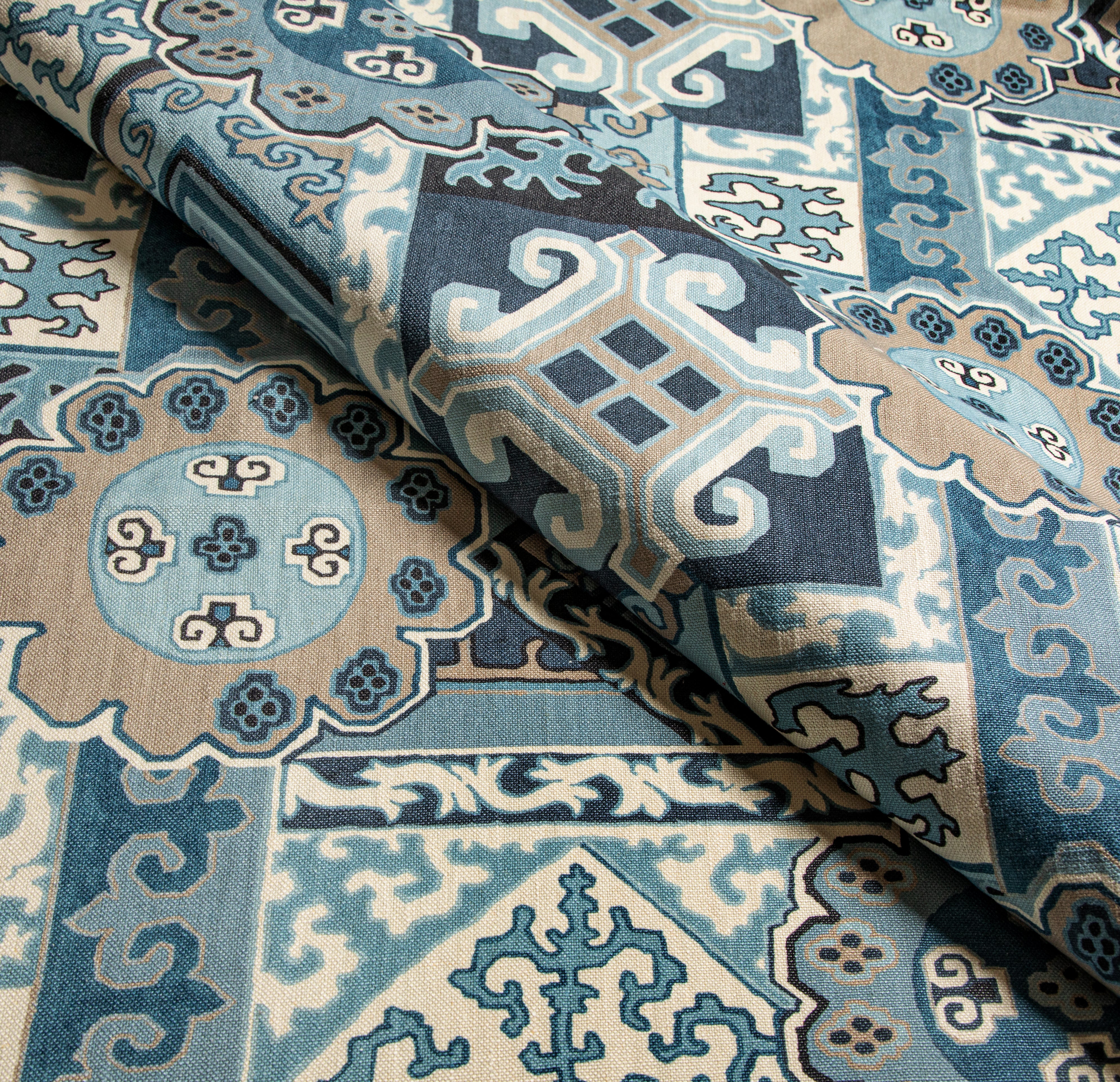 Batangas Print - Blue/Slate - Lee Jofa Fabric