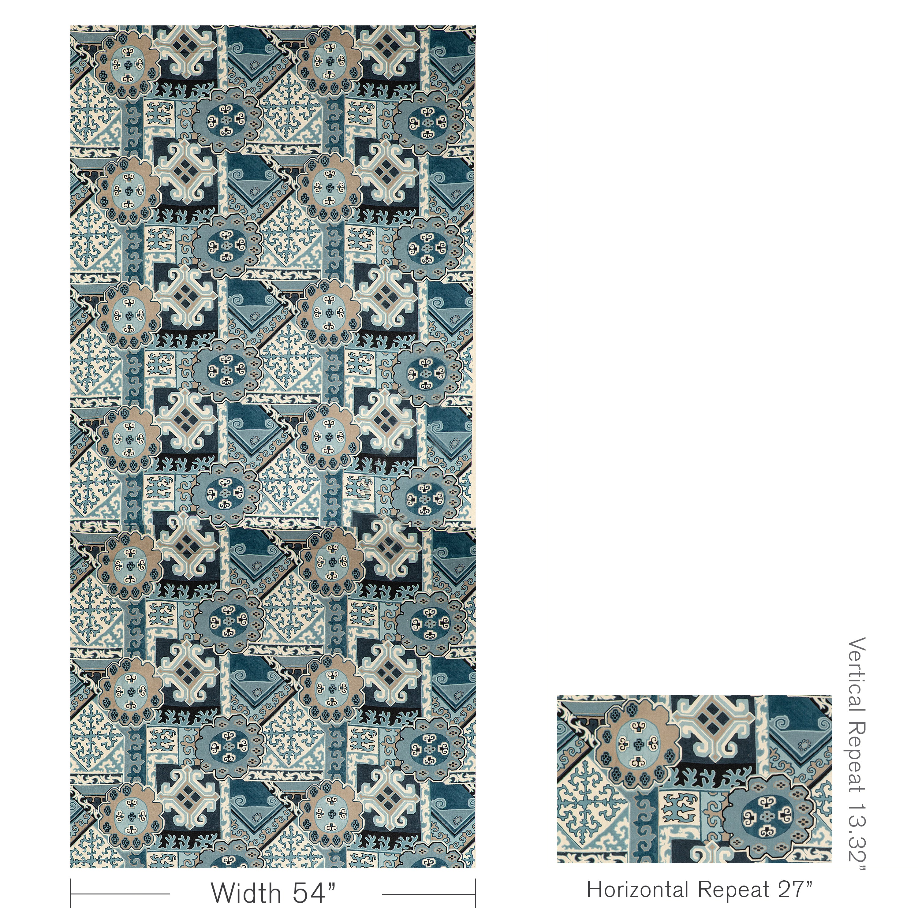 Batangas Print - Blue/Slate - Lee Jofa Fabric