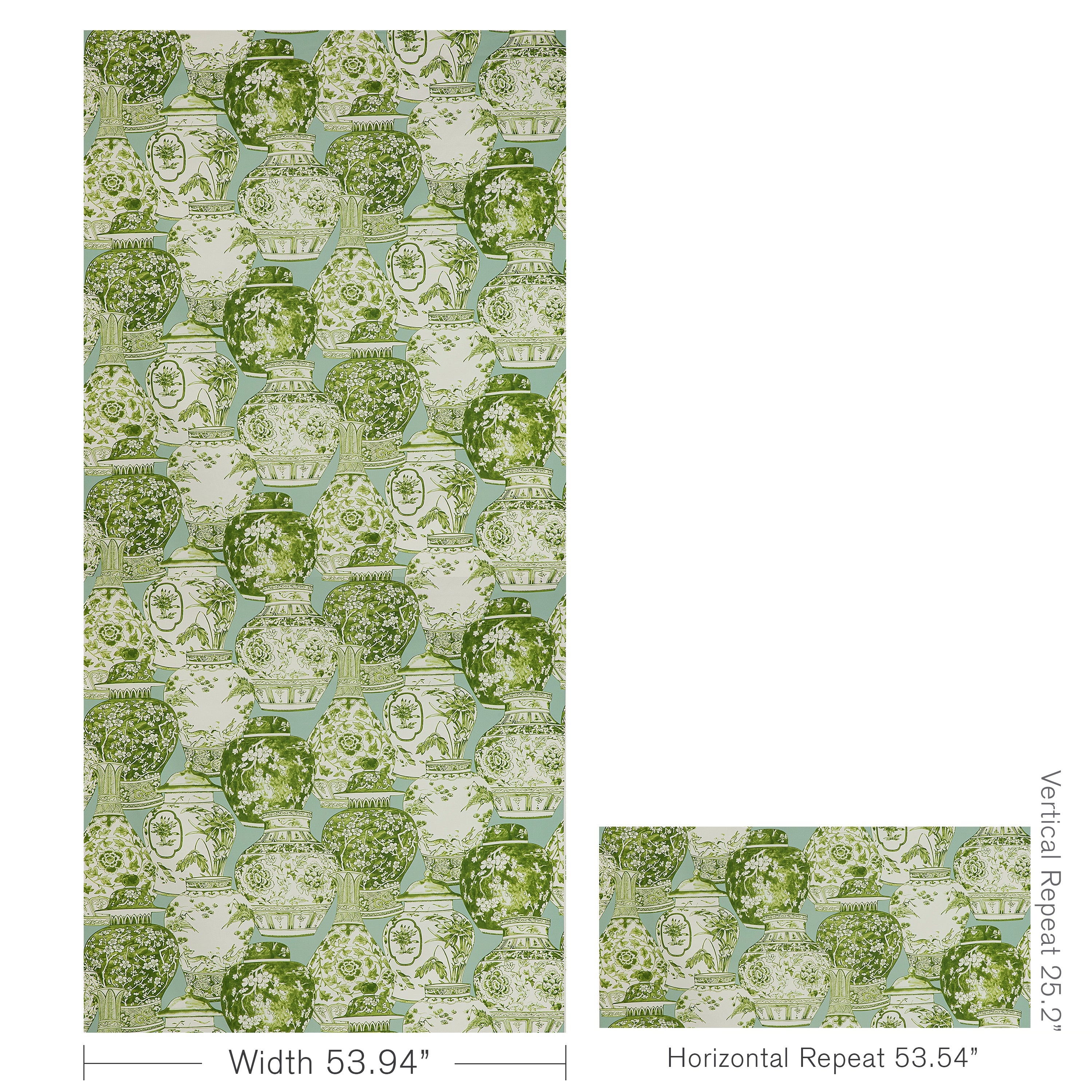Pandan Print - Mist/Jade - Lee Jofa Fabric