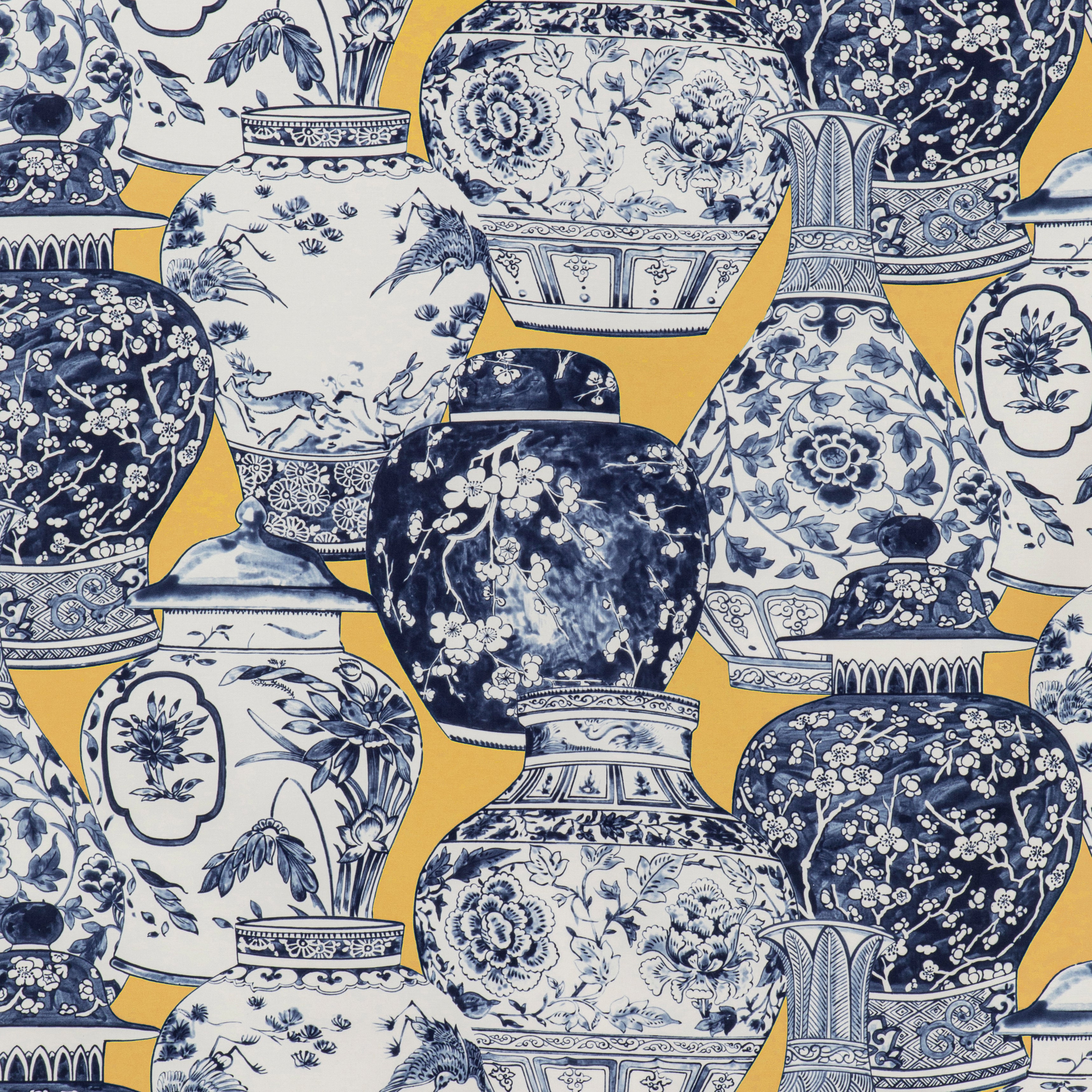 Pandan Print - Maize/Blue - Lee Jofa Fabric