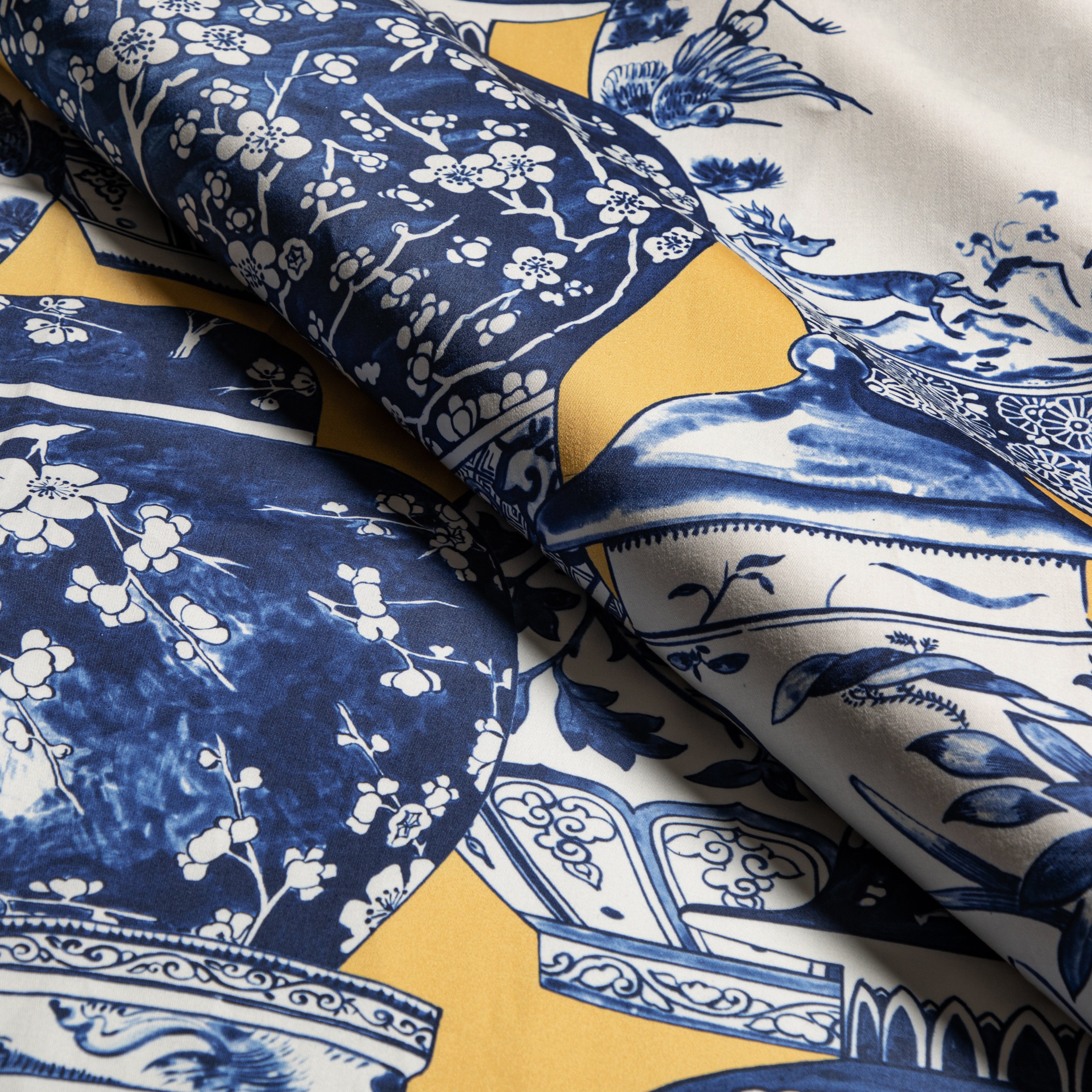 Pandan Print - Maize/Blue - Lee Jofa Fabric