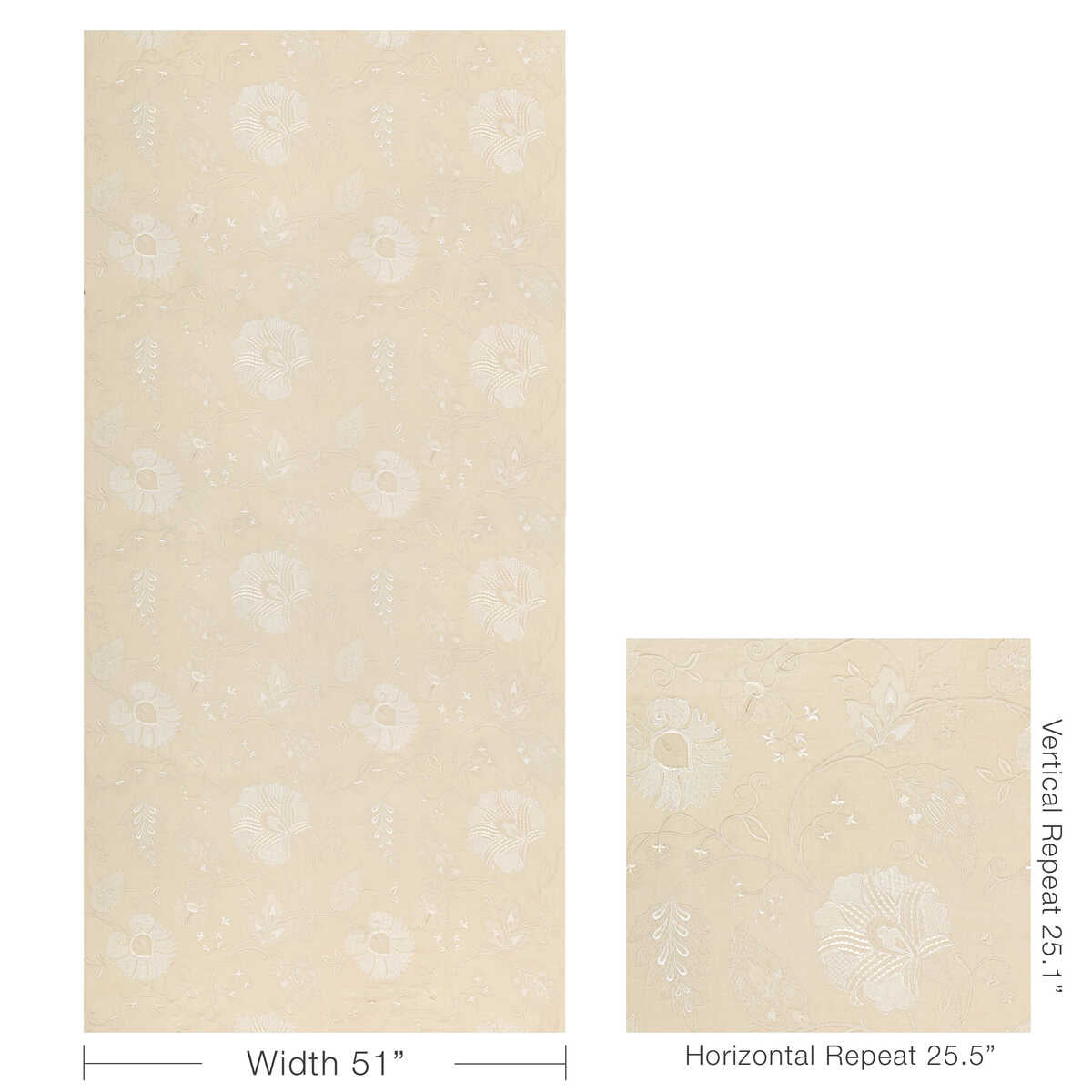 Shiraz Emb - Stone/Ivory - LEE JOFA Tela