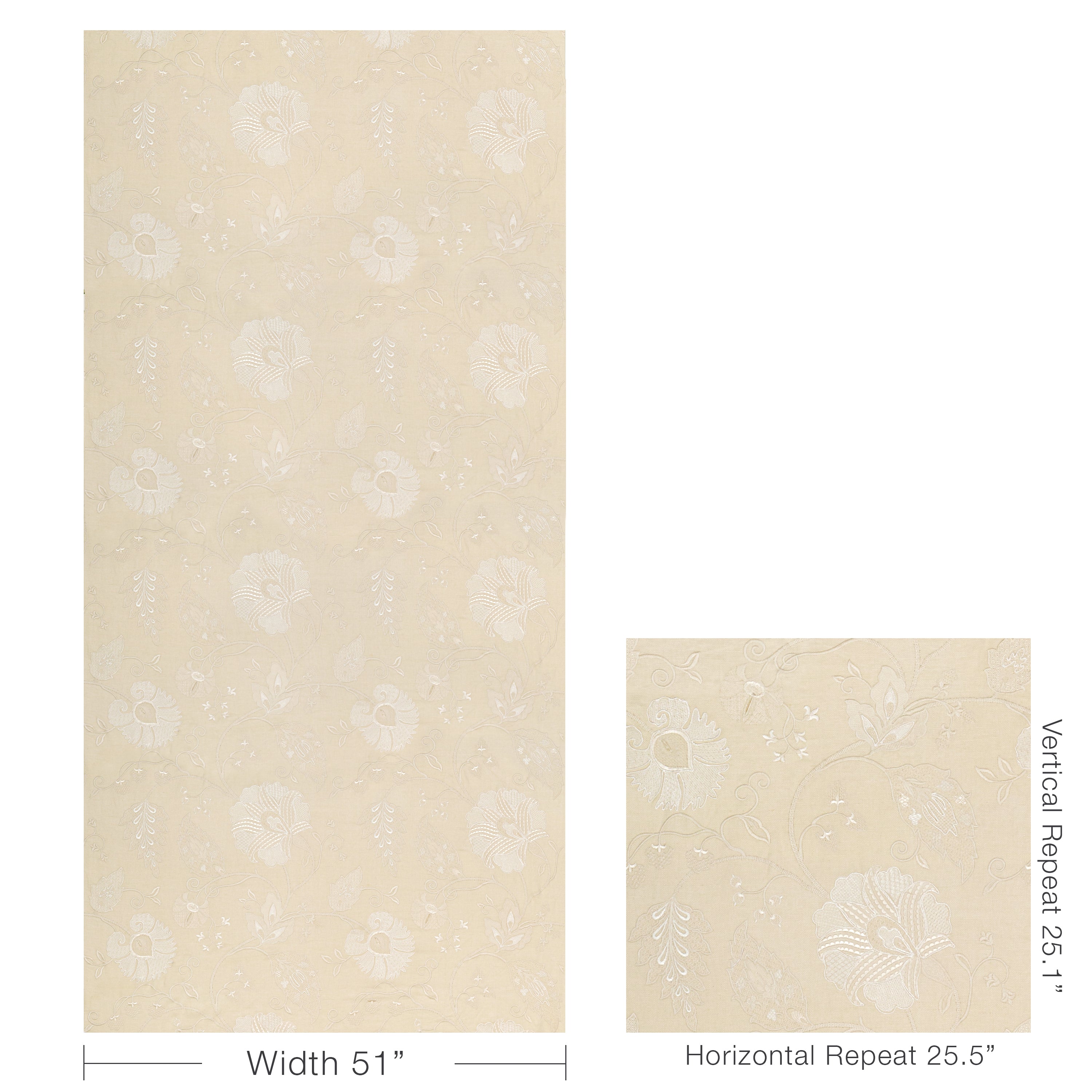 Shiraz Emb - Stone/Ivory - Lee Jofa Fabric