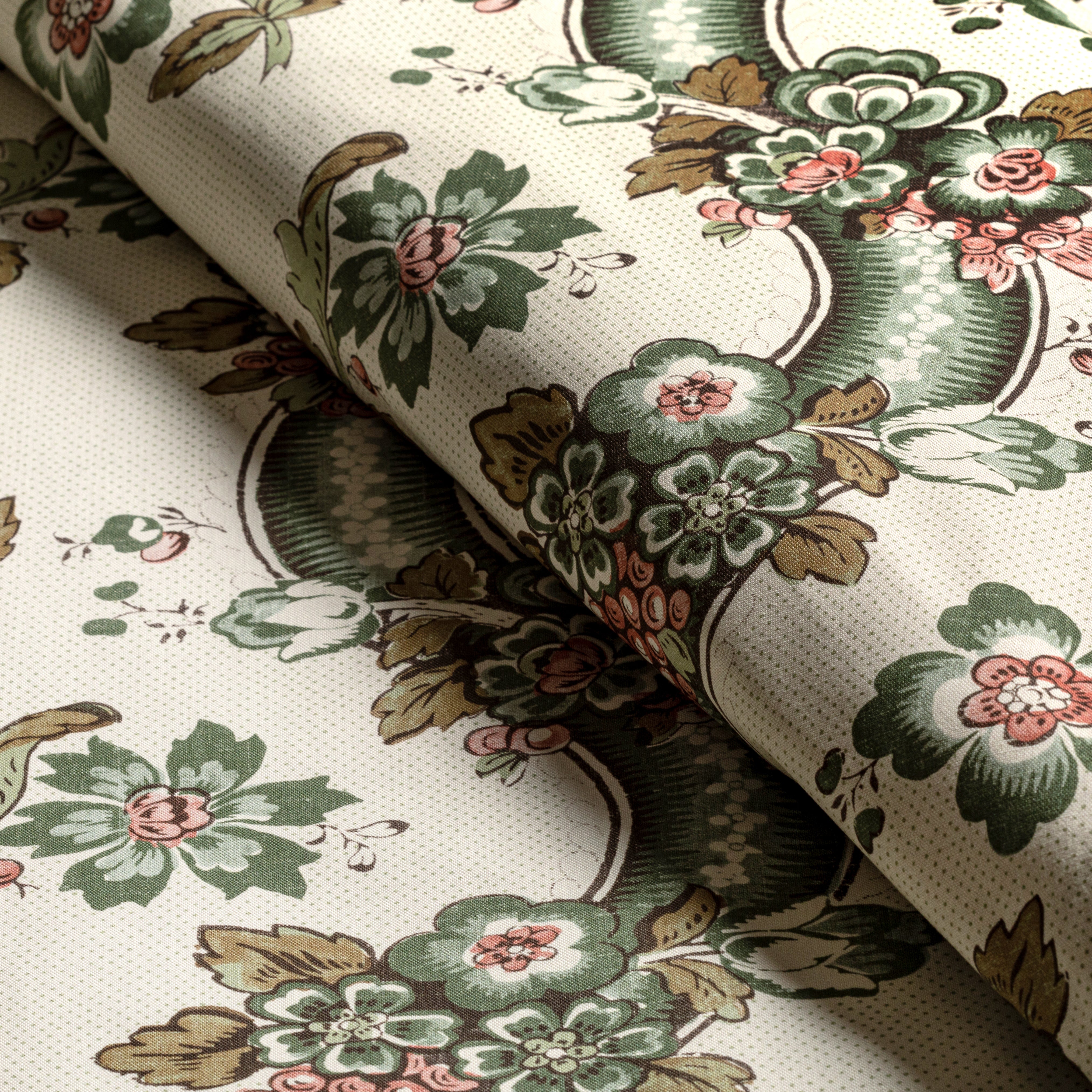 Benday Print - Green/Rose - Lee Jofa Fabric
