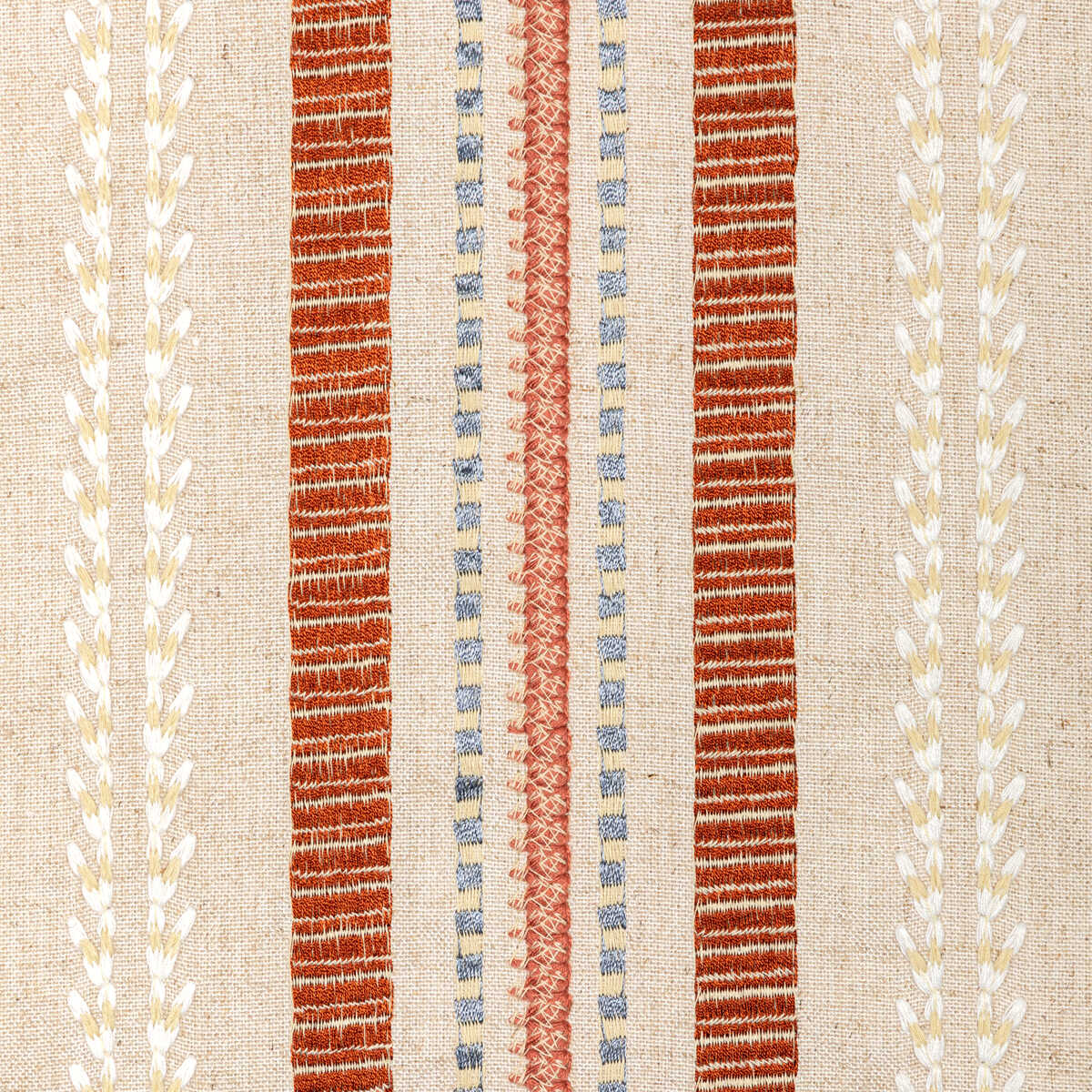 Nautique Emb - Rust/Blue - LEE JOFA Fabric