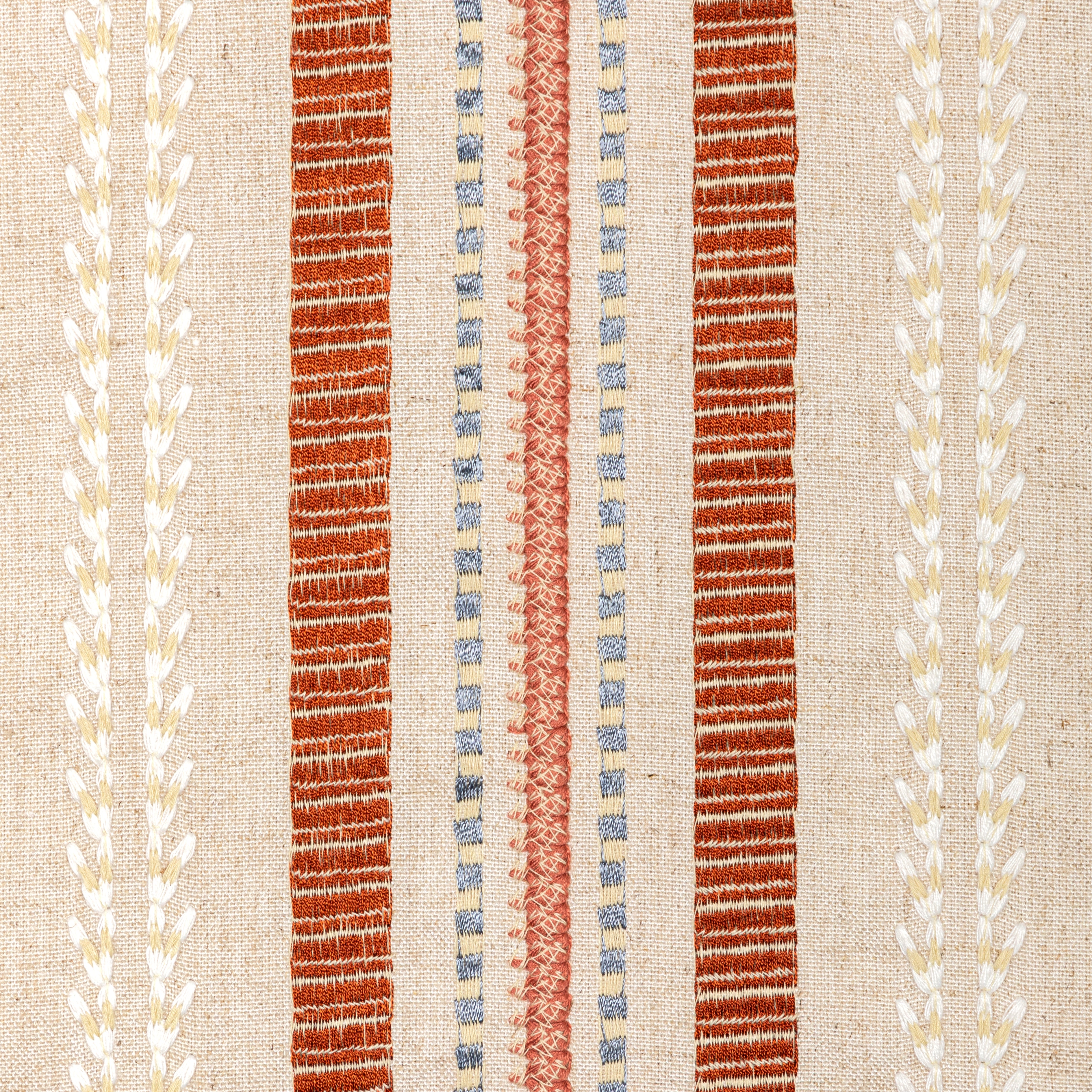 Nautique Emb - Rust/Blue - Lee Jofa Fabric