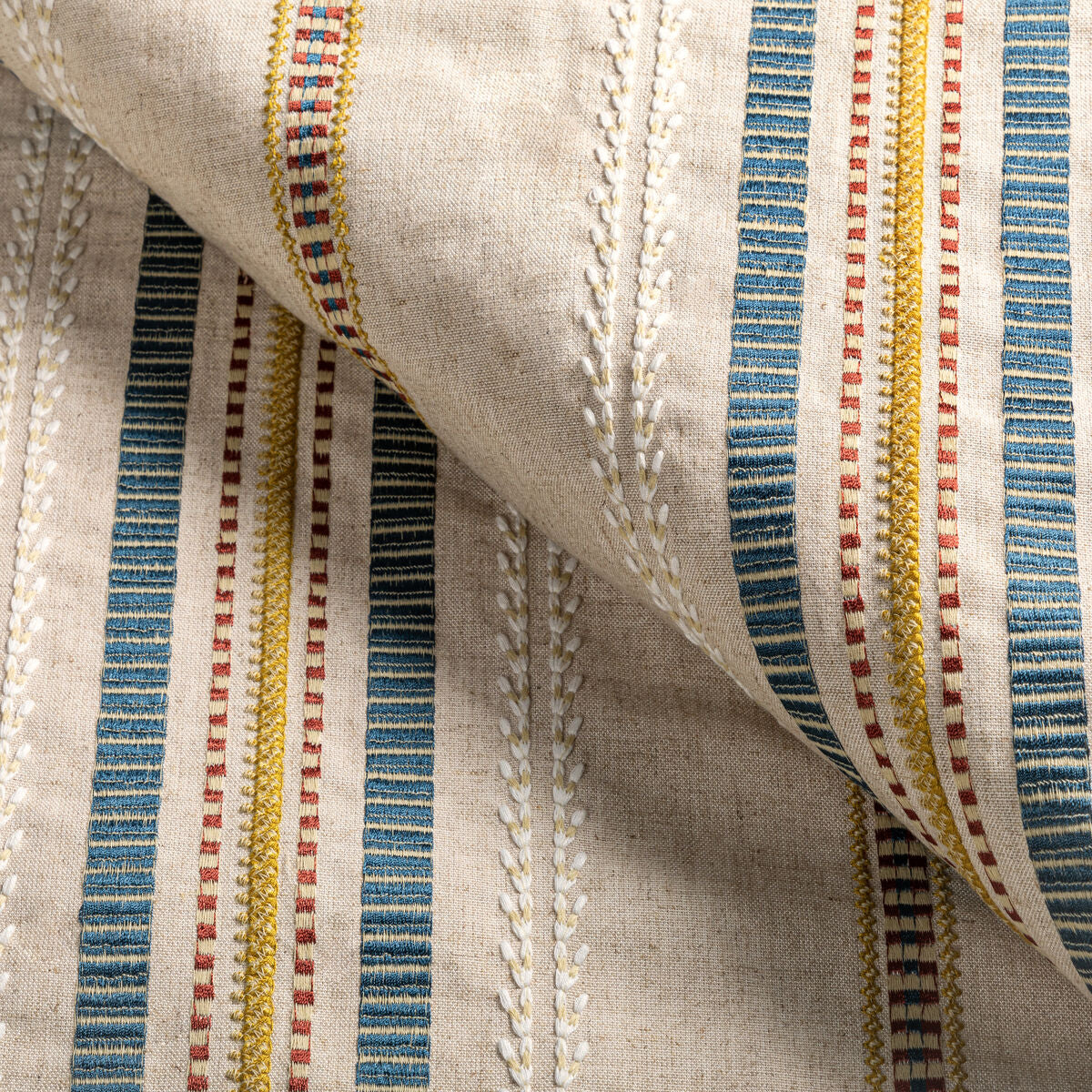 Nautique Emb - Denim/Gold - Lee Jofa Fabric