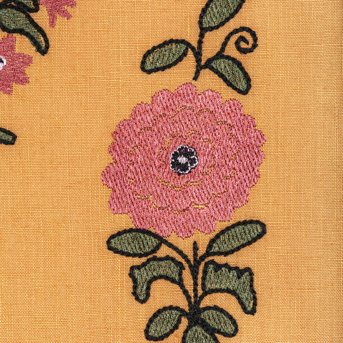 Mead Embroidery - Saffron/Petal - Lee Jofa Fabric