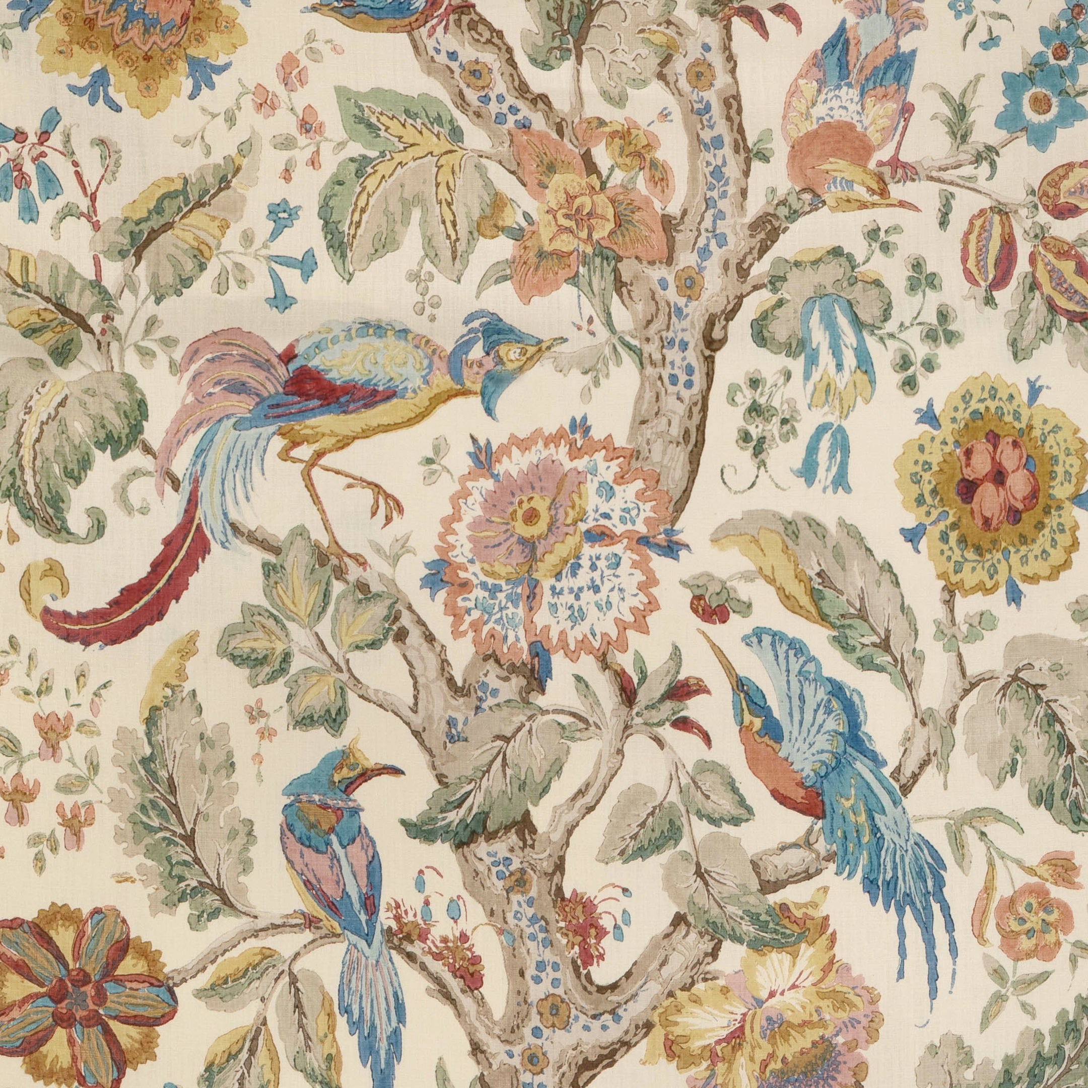 Tree Of Life - Denim/Berry - Lee Jofa Fabric