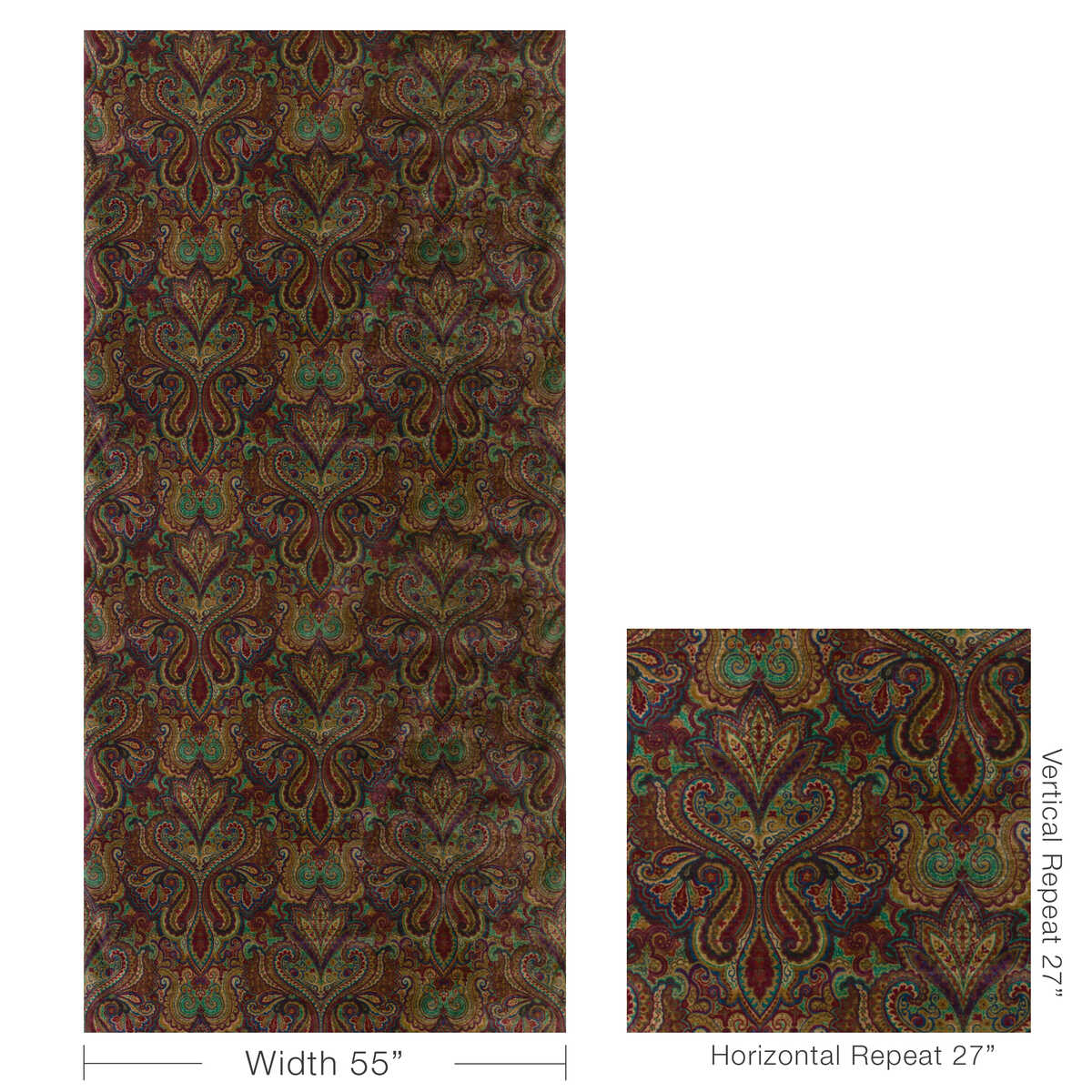 Carswell Velvet - Topaz/Ruby - LEE JOFA Fabric