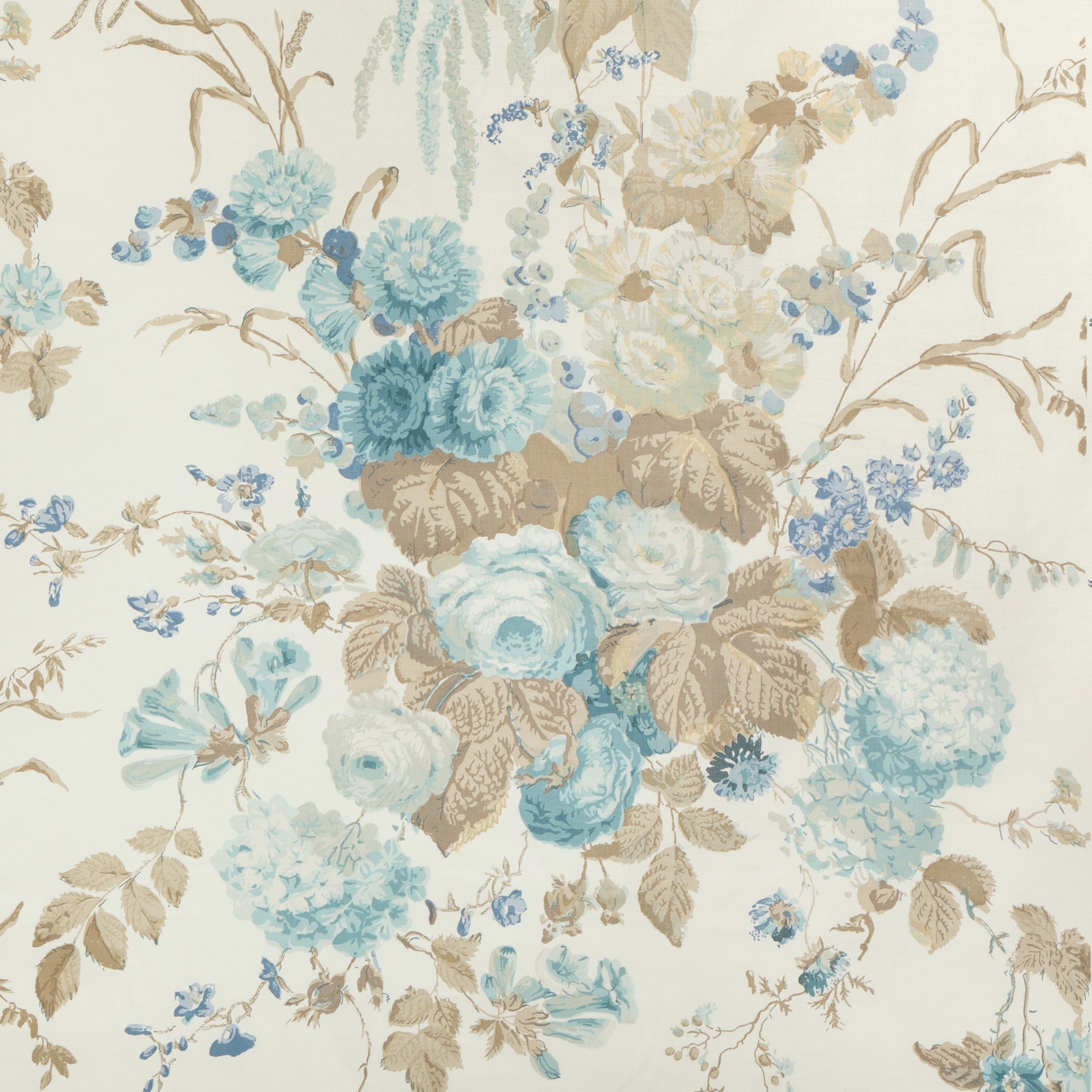 Floral Bouquet - Aqua/Dune - Lee Jofa Fabric