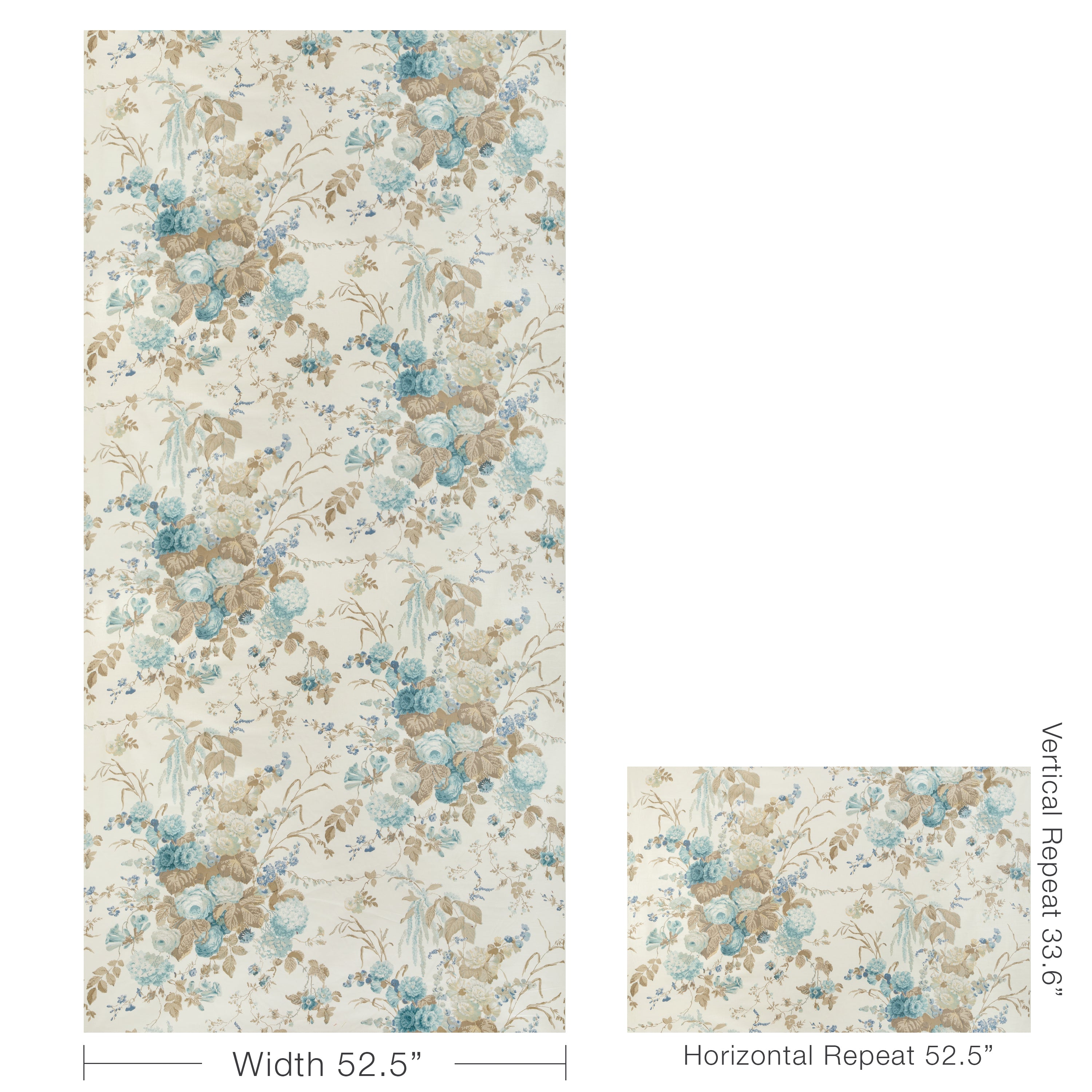 Floral Bouquet - Aqua/Dune - Lee Jofa Fabric