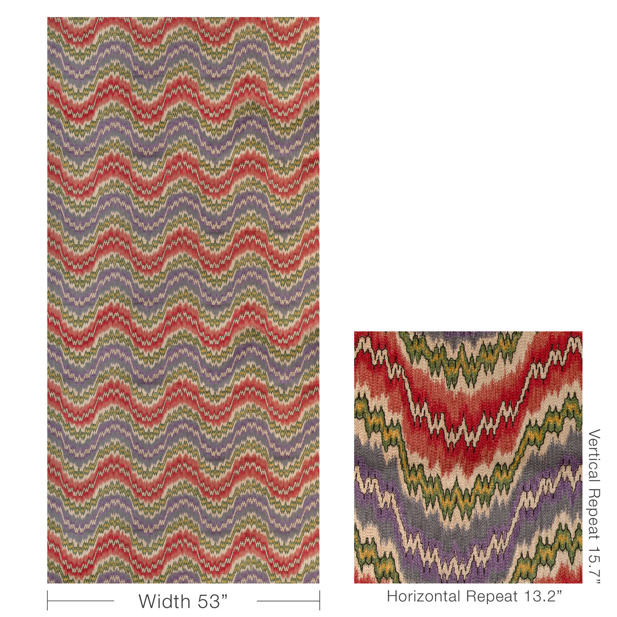 Flame Embroidery - Multi - Lee Jofa Fabric
