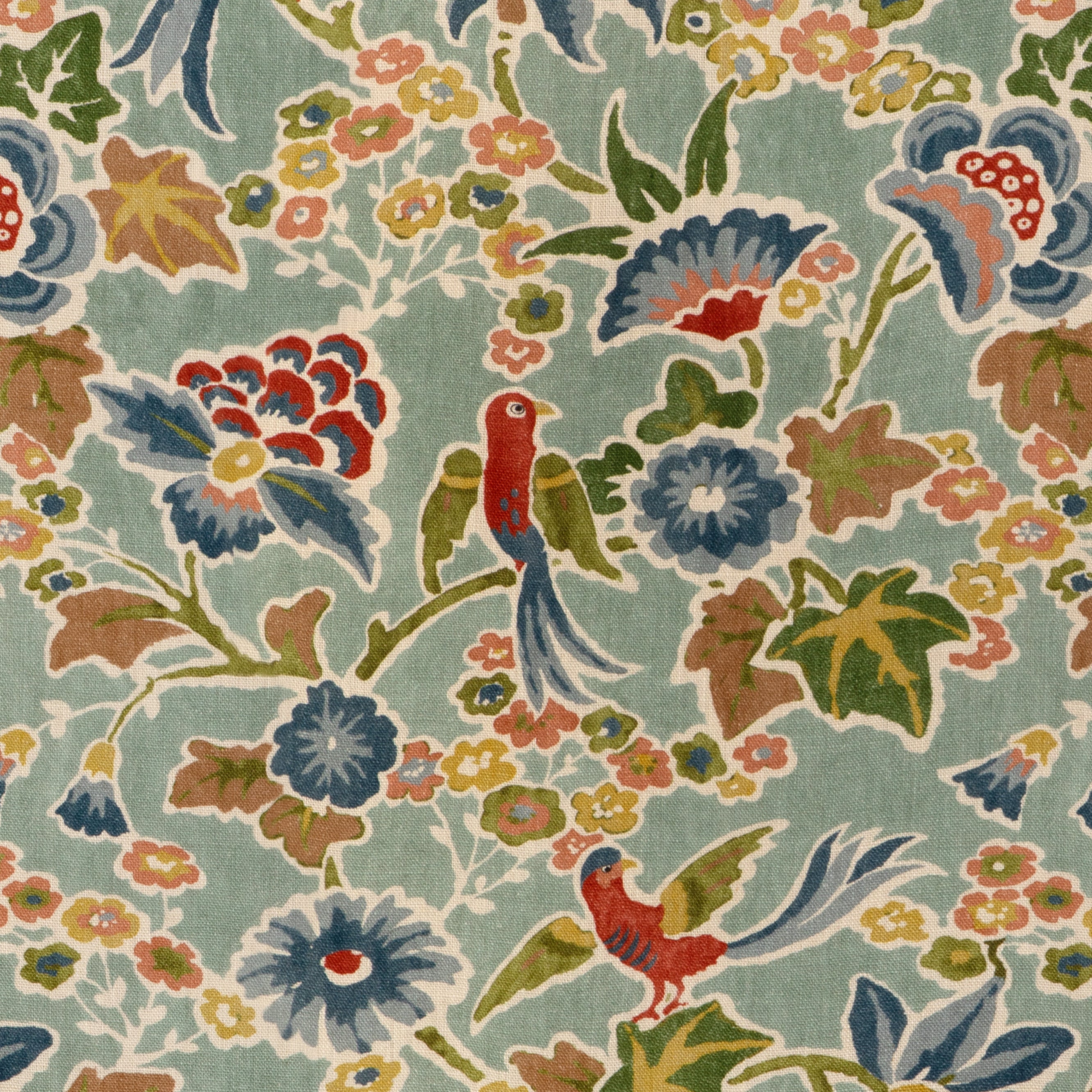 Posy Print - Aqua/Ivy - Lee Jofa Fabric