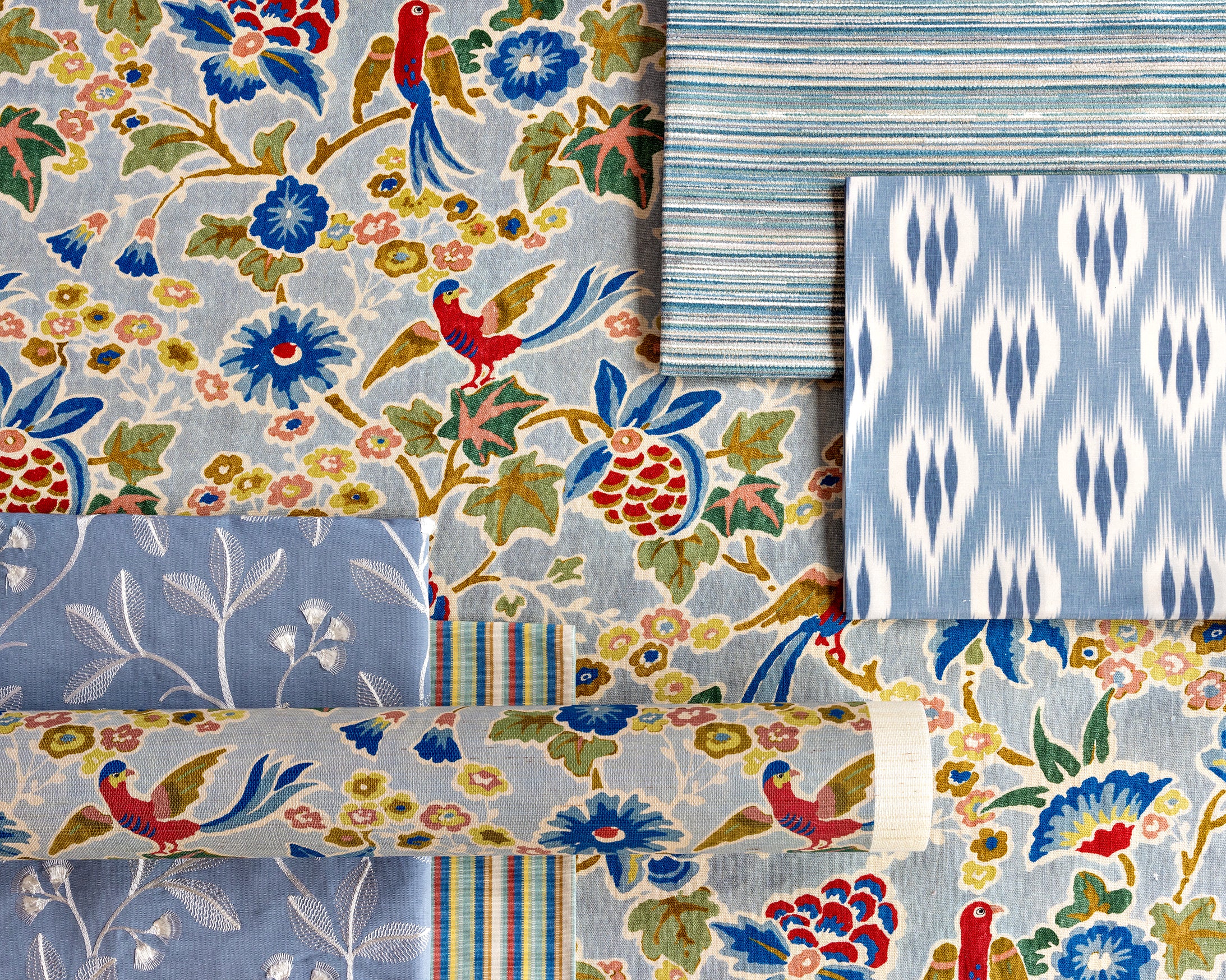 Posy Print - Blue/Multi - Lee Jofa Fabric