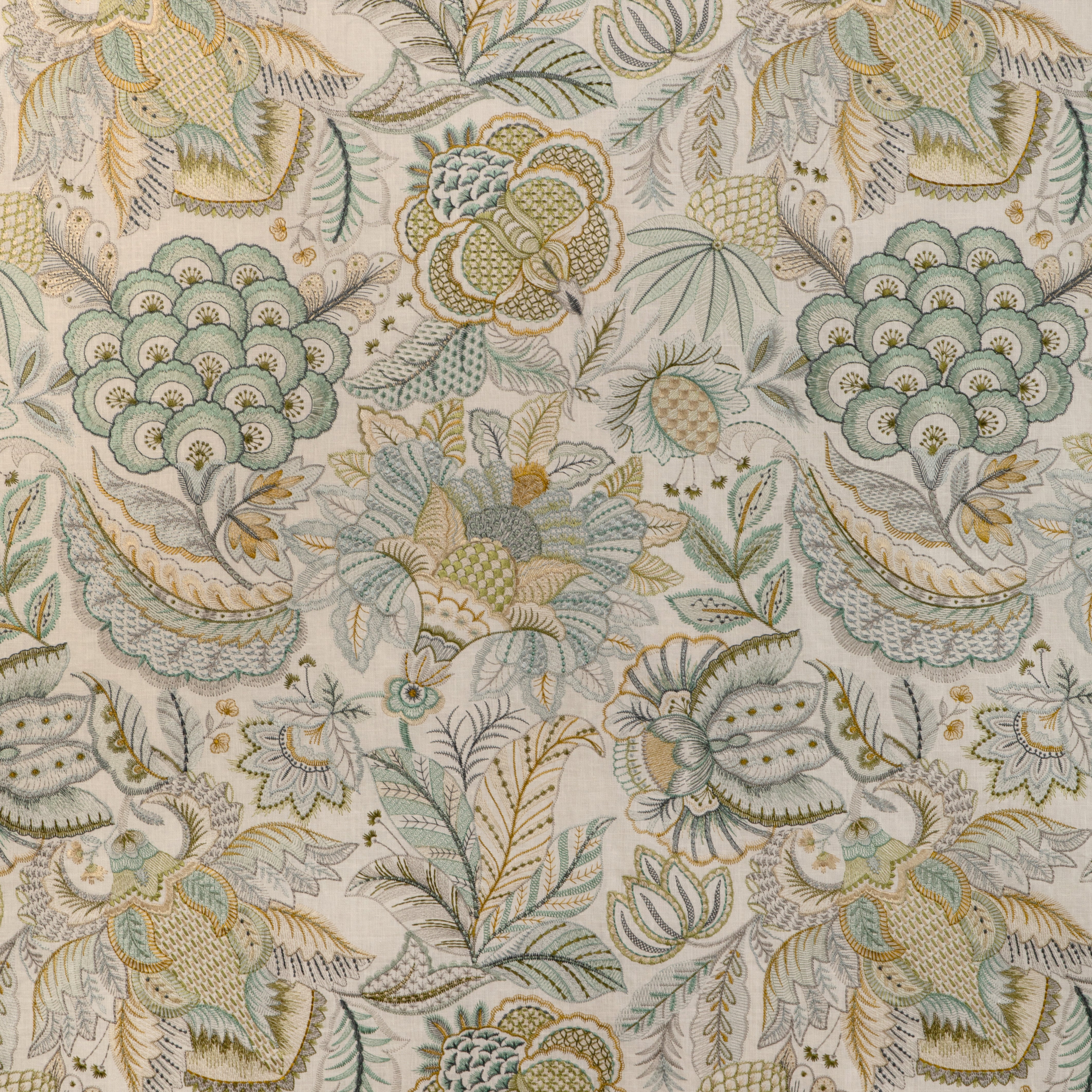 Eden Emb - Aqua/Gold - Lee Jofa Fabric