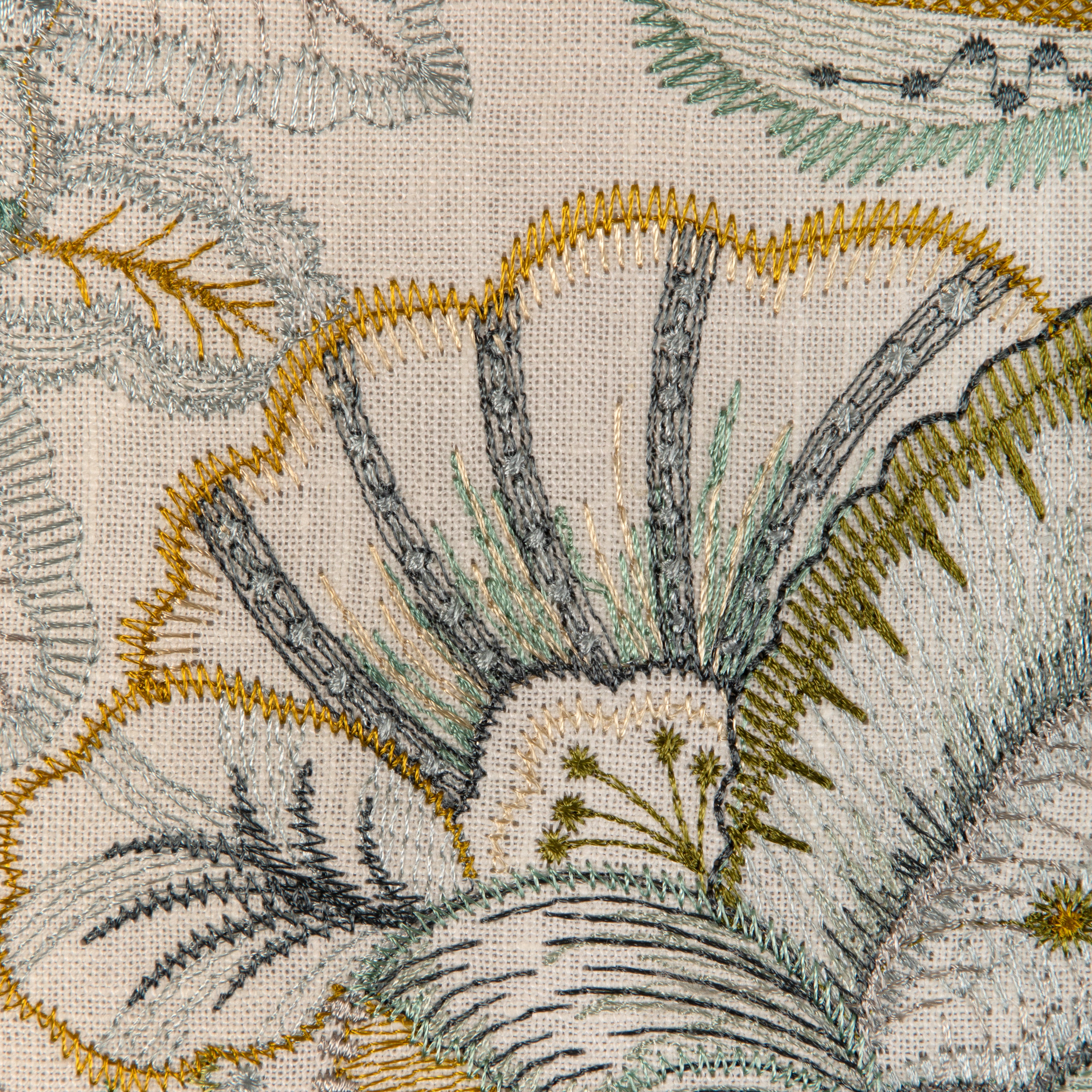 Eden Emb - Aqua/Gold - Lee Jofa Fabric