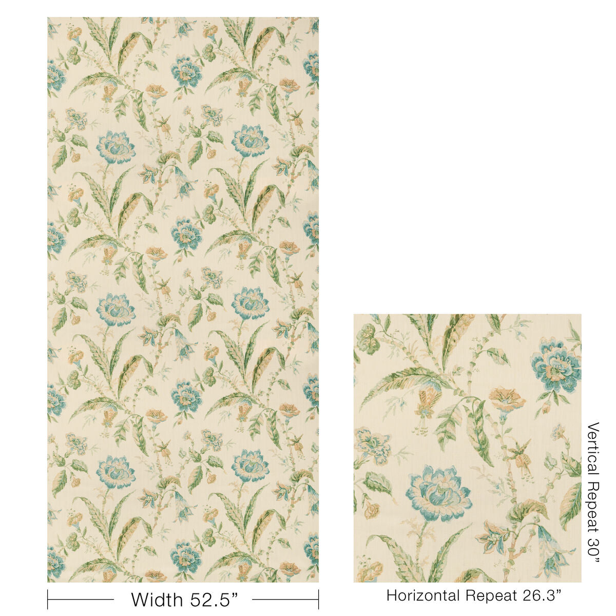 Rosemont Print - Aqua - Lee Jofa Fabric