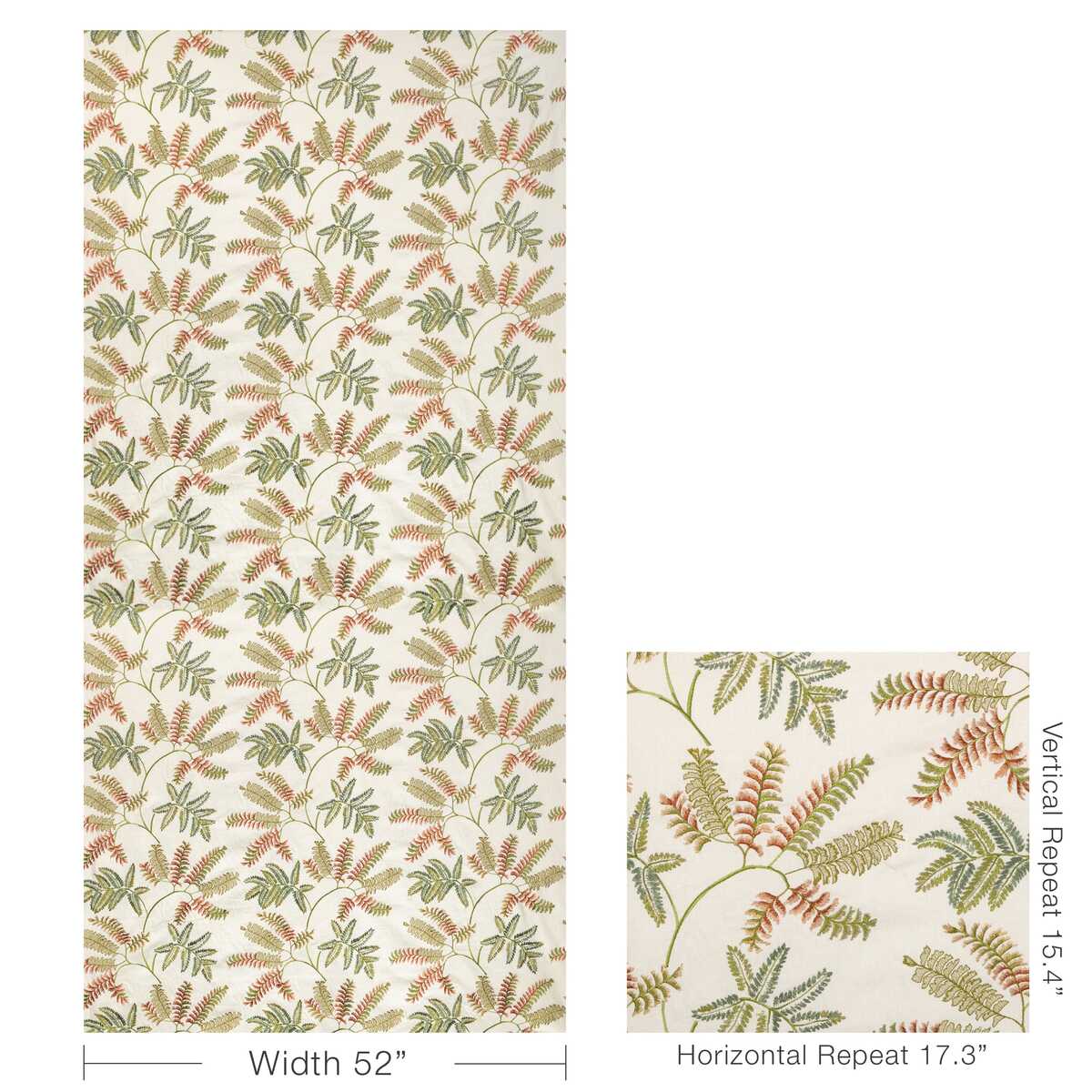 Royal Fern Emb - Autumn - LEE JOFA Tela