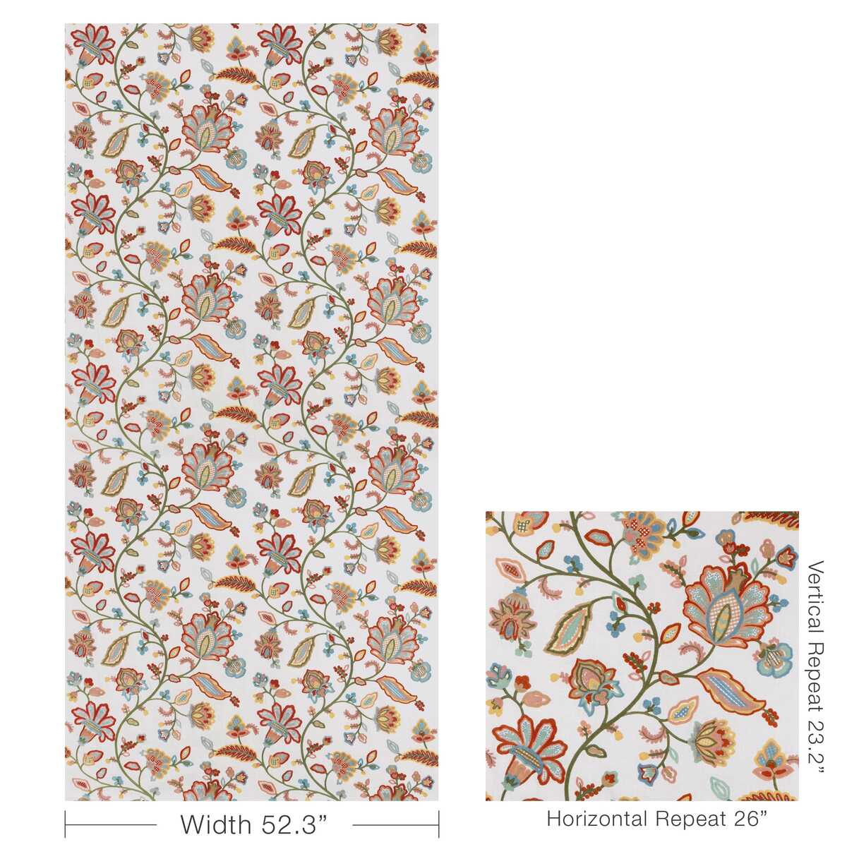 Westfield Emb - Ivory/Multi - LEE JOFA Tela