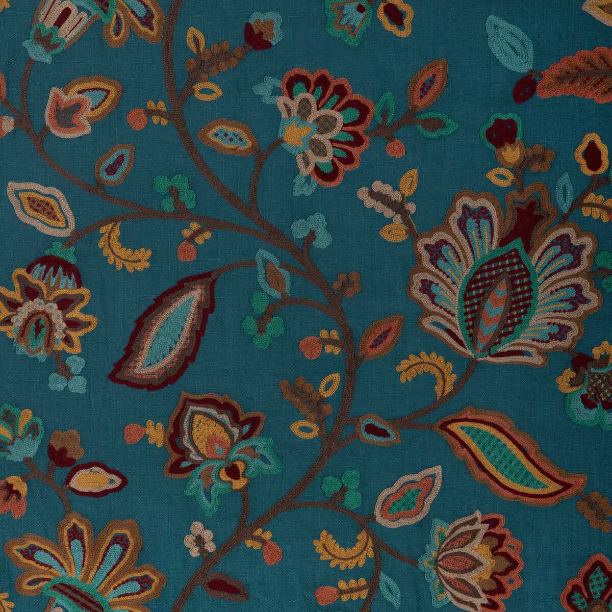 Westfield Emb - Teal/Ochre - LEE JOFA Fabric