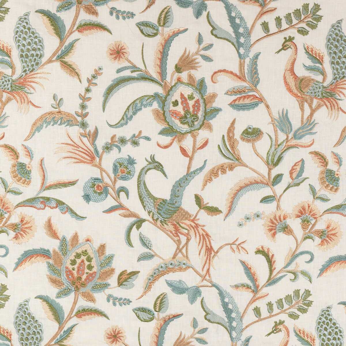 Palawan Emb - Aqua/Clay - LEE JOFA Fabric
