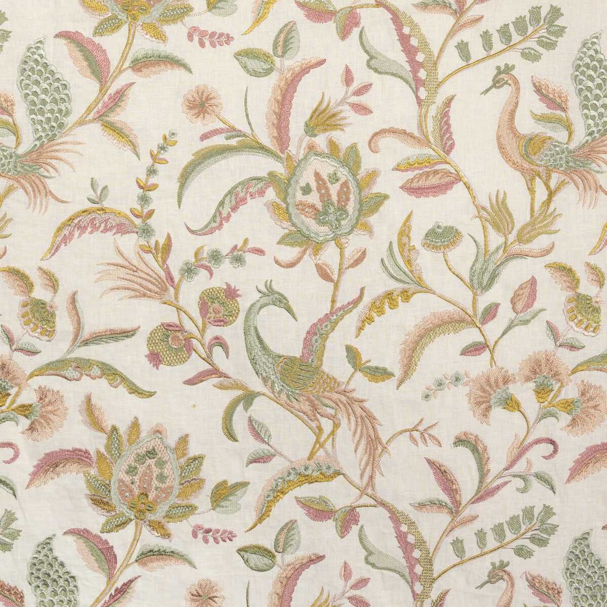 Palawan Emb - Rose/Leaf - LEE JOFA Tela