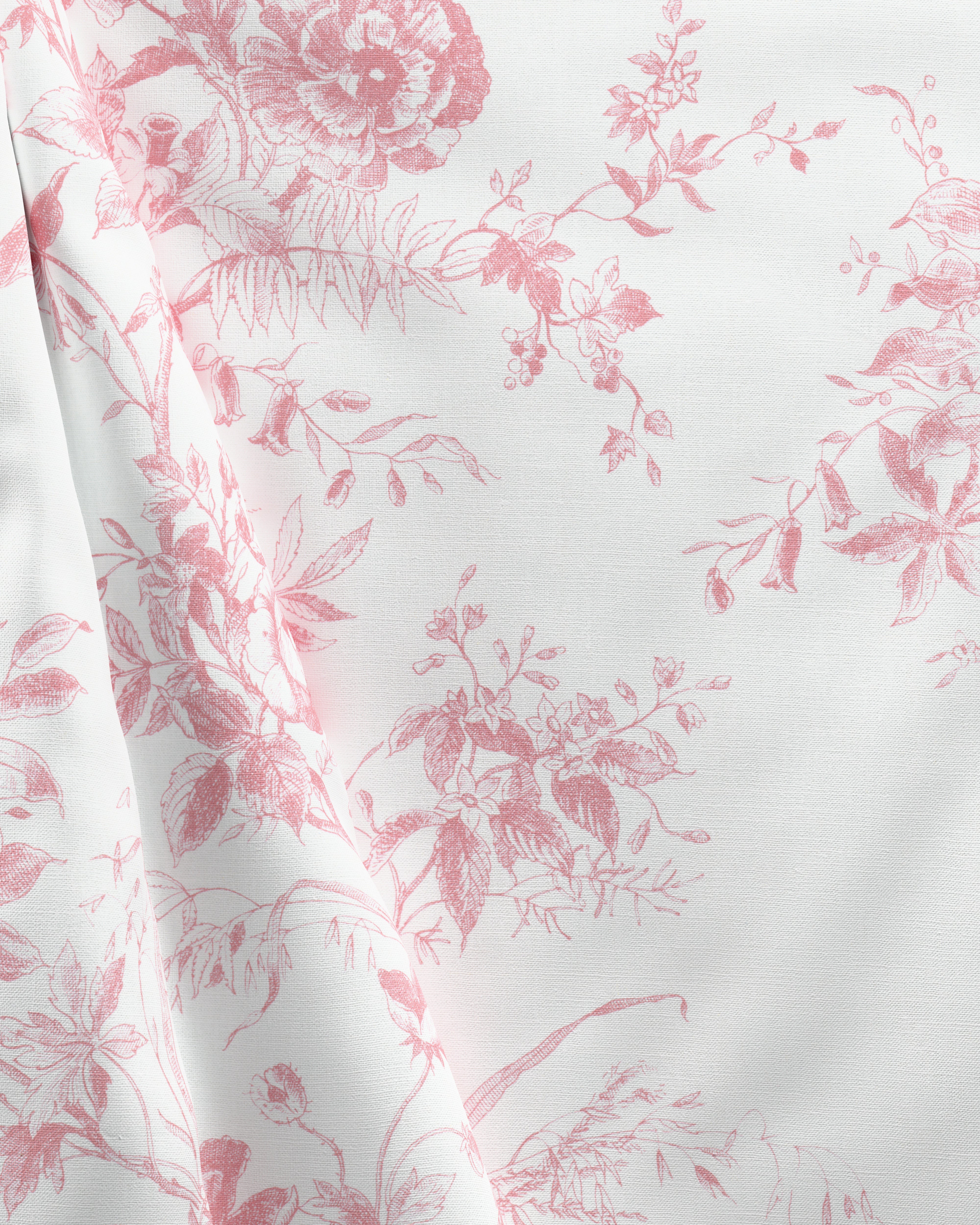 Tea Rose Toile - Rose - Lee Jofa Fabric
