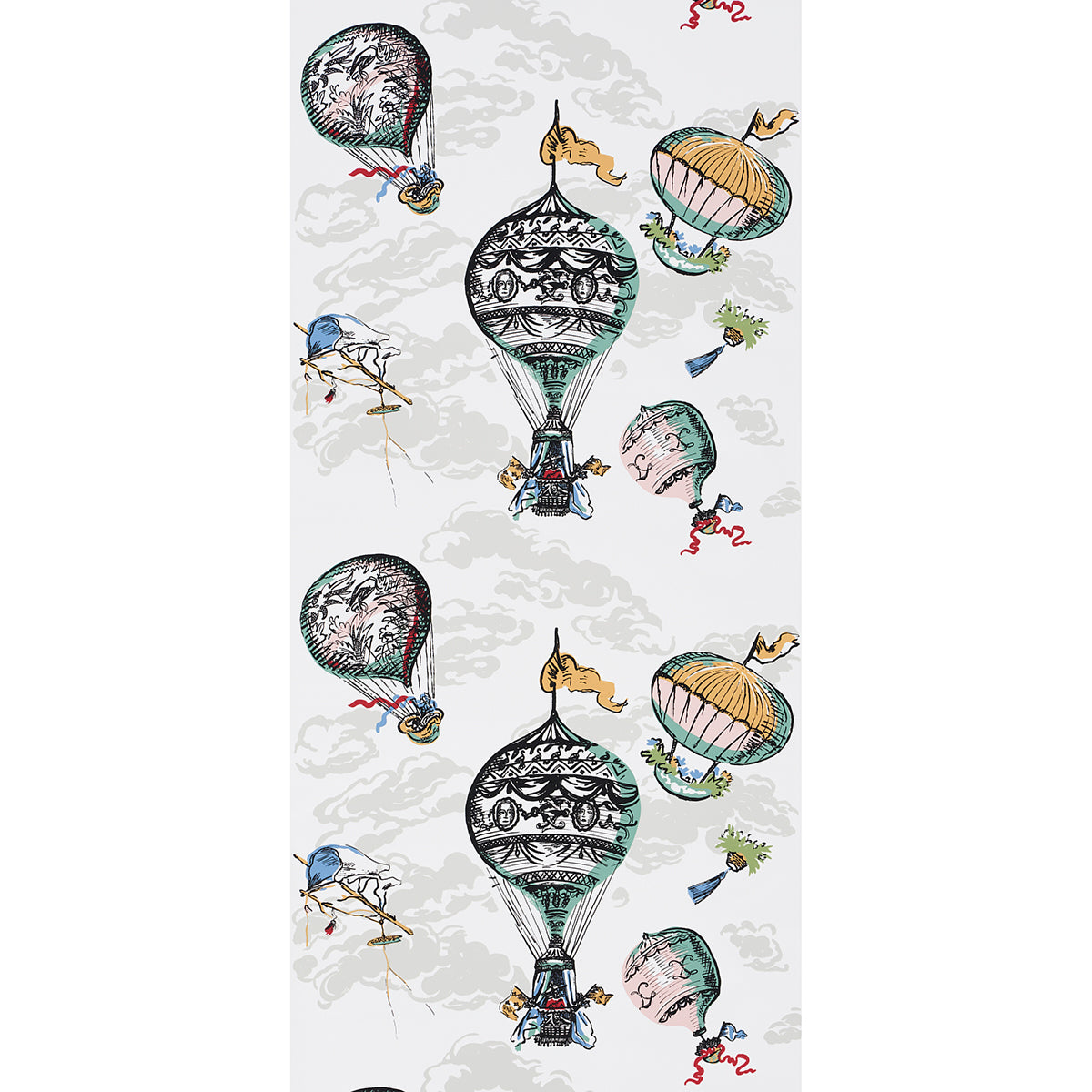 Balloons Multi wallpaper by Schumacher, 2704320 — view 2 - Schumacher Wallpaper