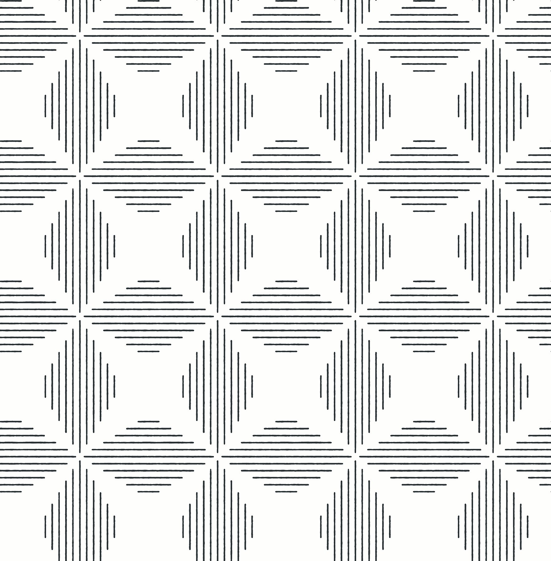 Telestar Geometric Wallpaper - Black - York Wallcoverings - 2902-25510