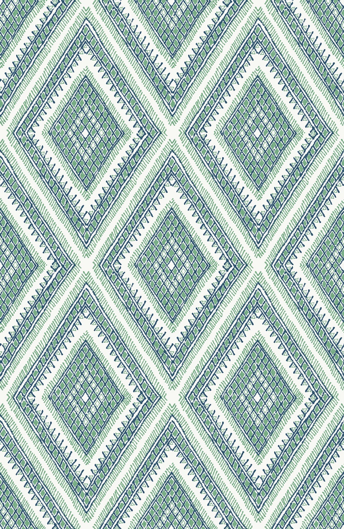 Zaya Green Tribal Diamonds Wallpaper - York Wallcoverings - 2969-26016