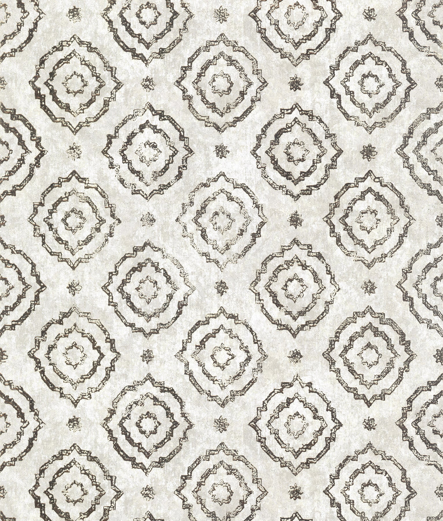 Uma Platinum Medallion Wallpaper - Platinum - York Wallcoverings - 2976-86424