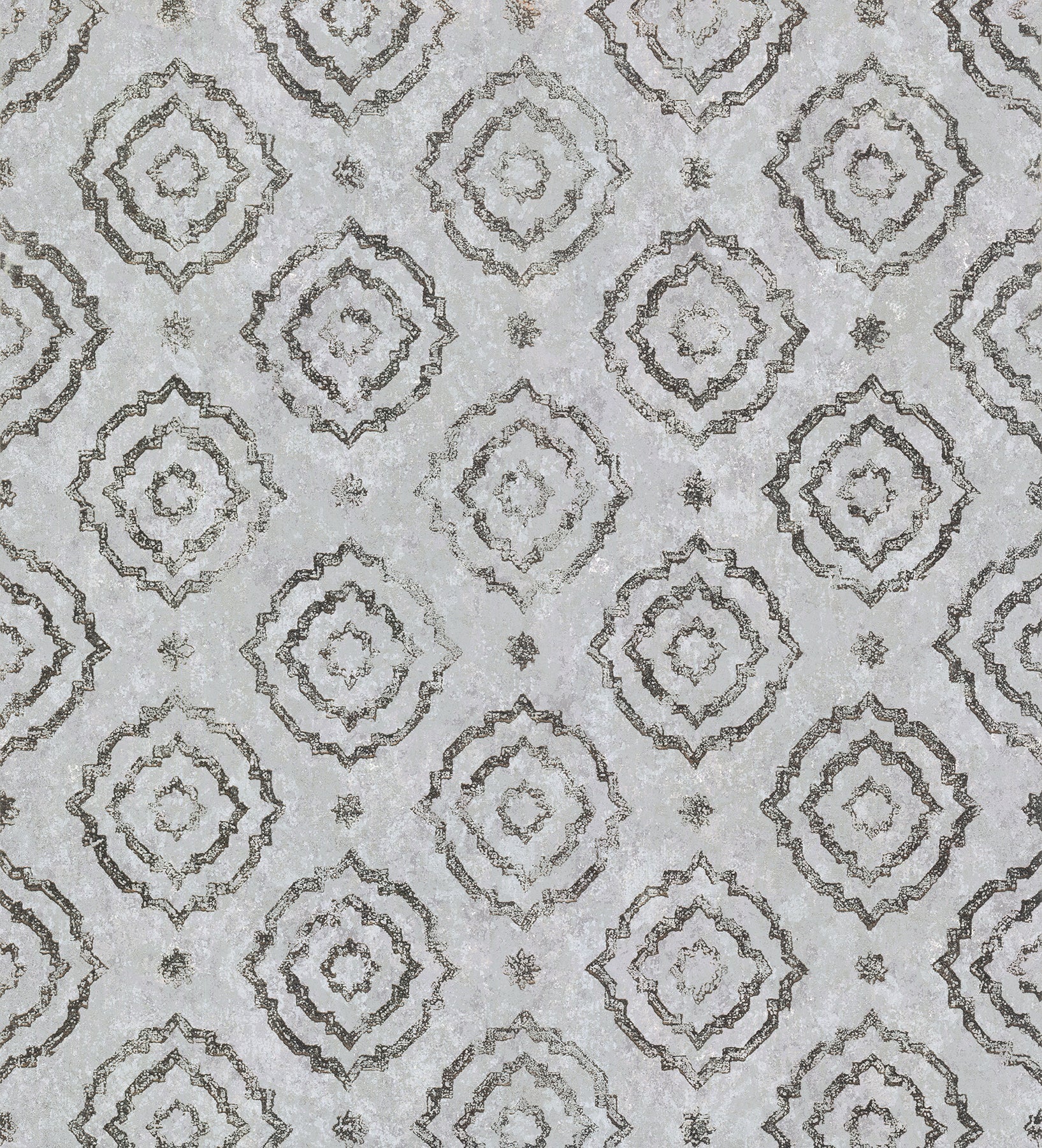 Uma Platinum Medallion Wallpaper - Silver - York Wallcoverings - 2976-86425