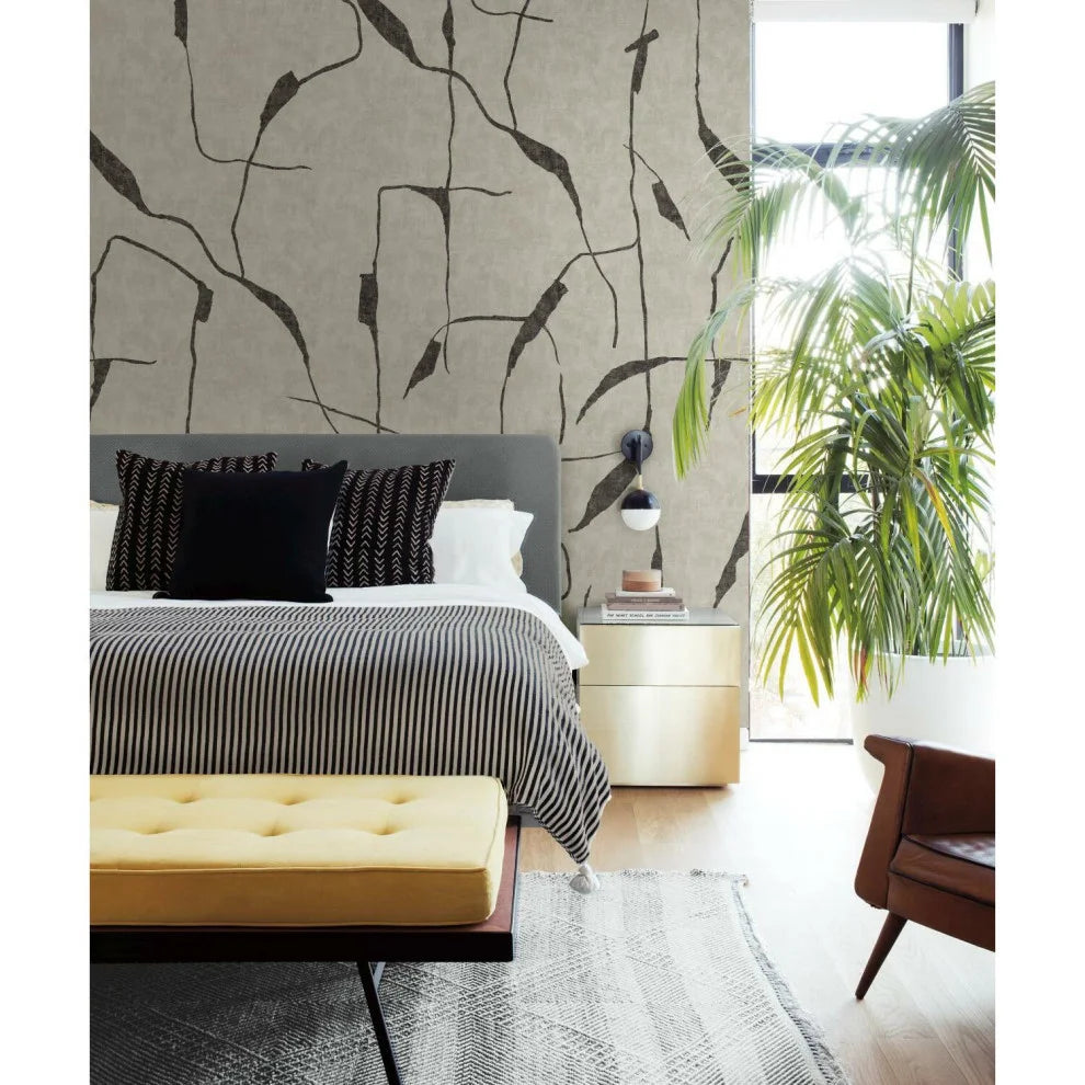 Nikki Chu Ivory Coast Peel & Stick Wall Mural - Taupe - York Wallcoverings - RMK12208M