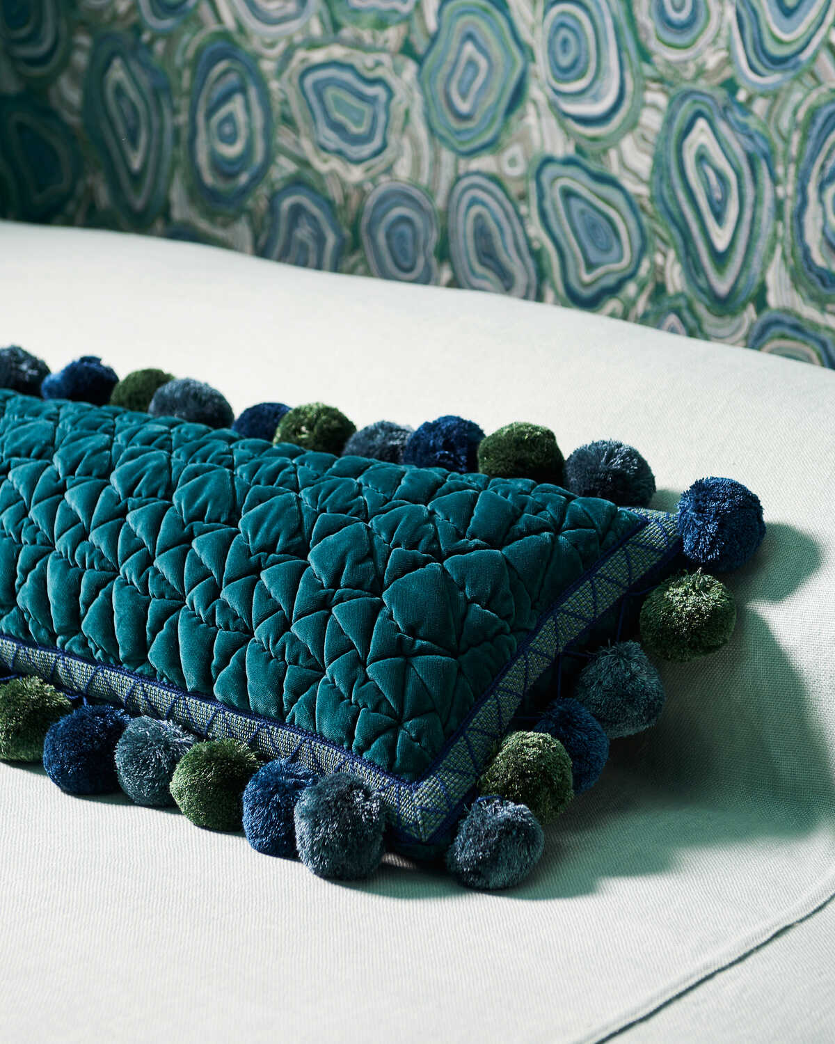Taking Shape - Teal - KRAVET COUTURE Fabric