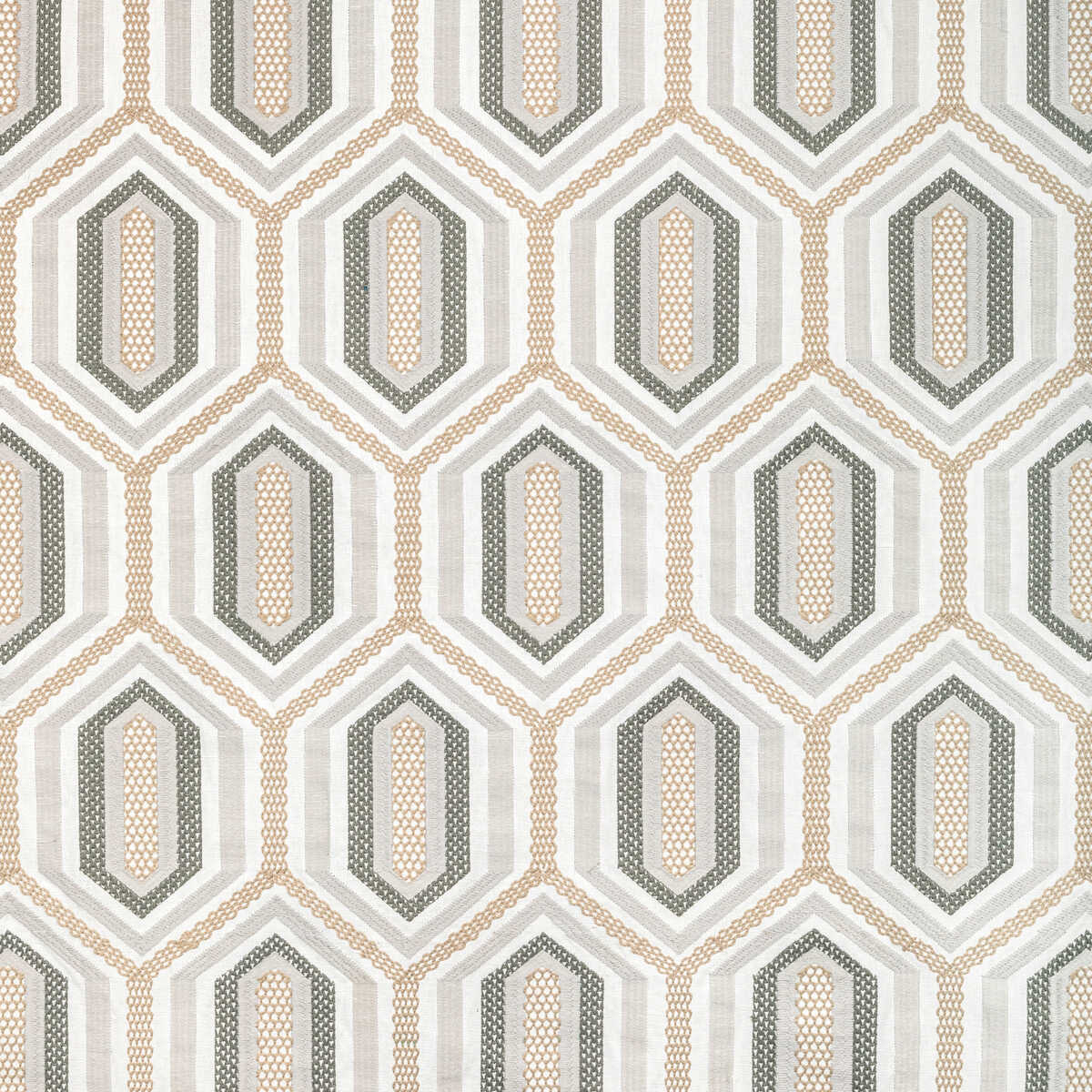 Kaleidoscope Emb - Natural - KRAVET COUTURE Fabric