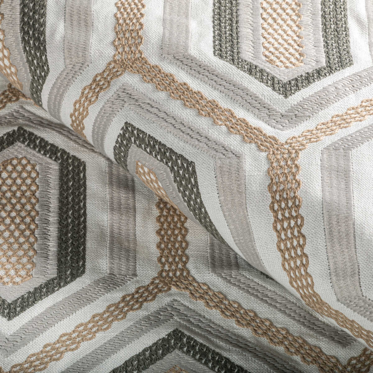 Kaleidoscope Emb - Natural - KRAVET COUTURE Fabric
