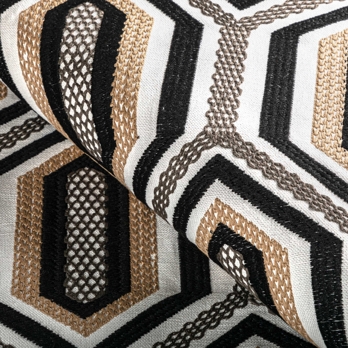 Kaleidoscope Emb - Onyx - KRAVET COUTURE Fabric