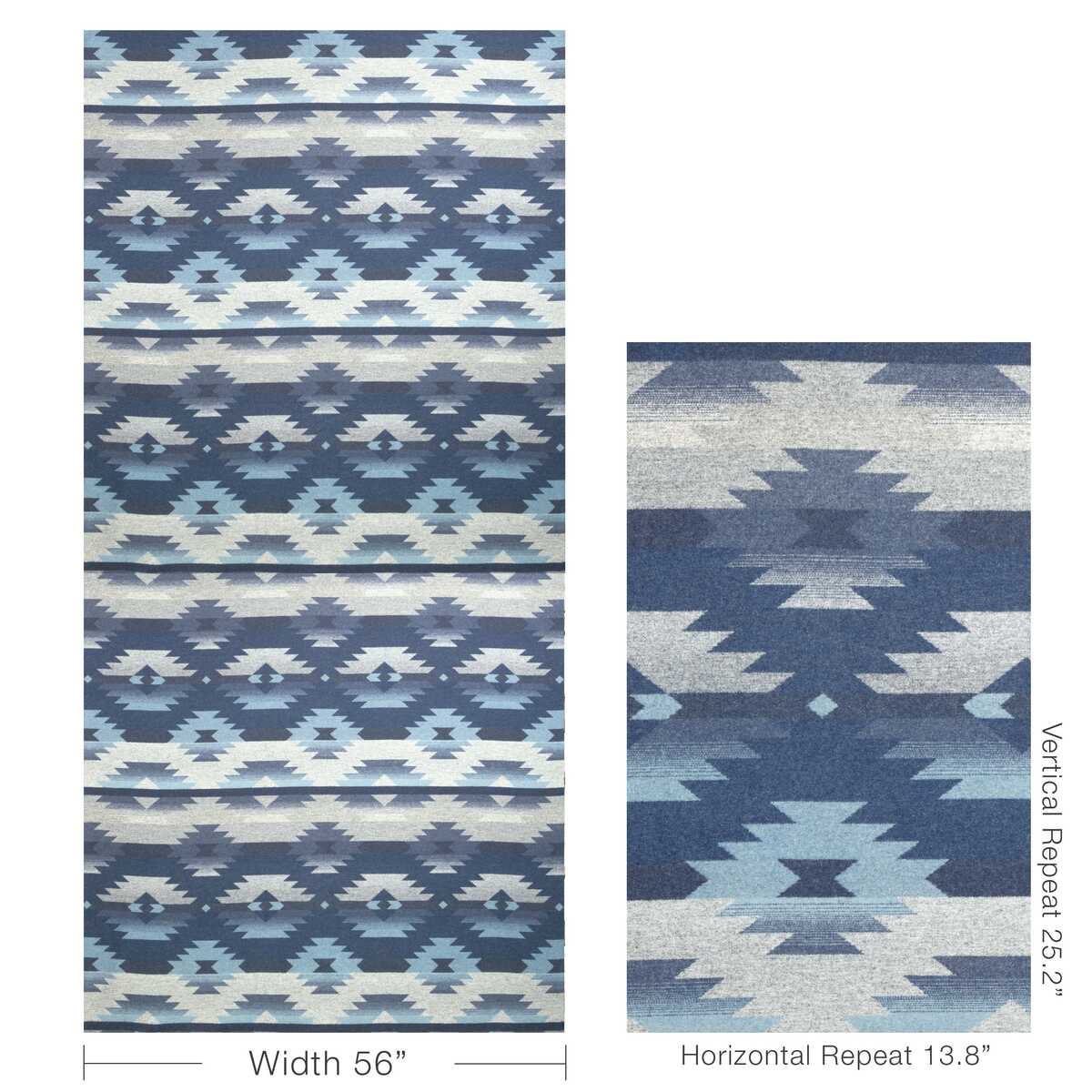 Desert Diamonds - Indigo - KRAVET COUTURE Fabric