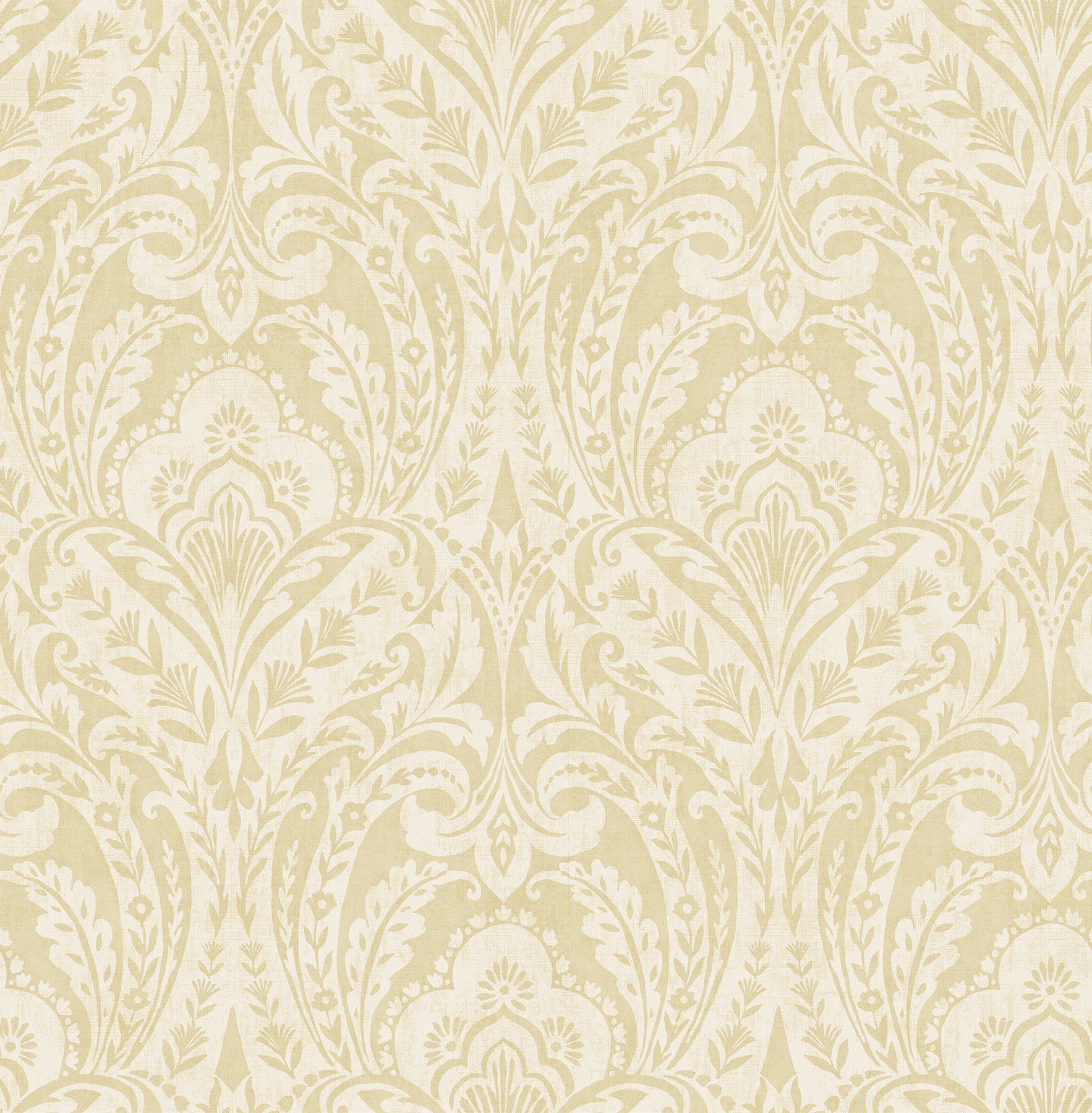Berkshire Damask Wallpaper - Butter - York Wallcoverings - 4147-27383