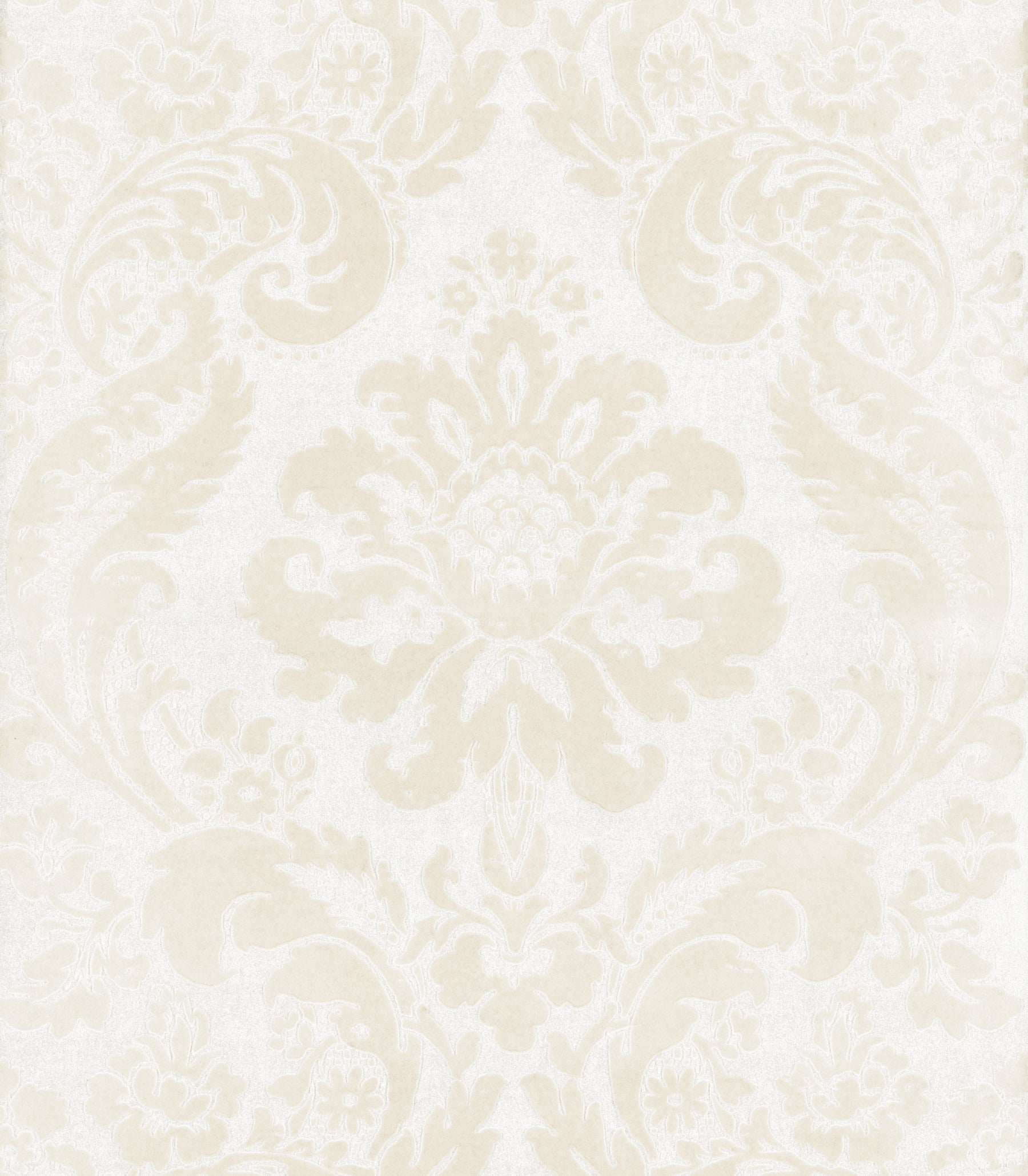 Shadow Flocked Damask Wallpaper - Cream - York Wallcoverings - 4147-87390
