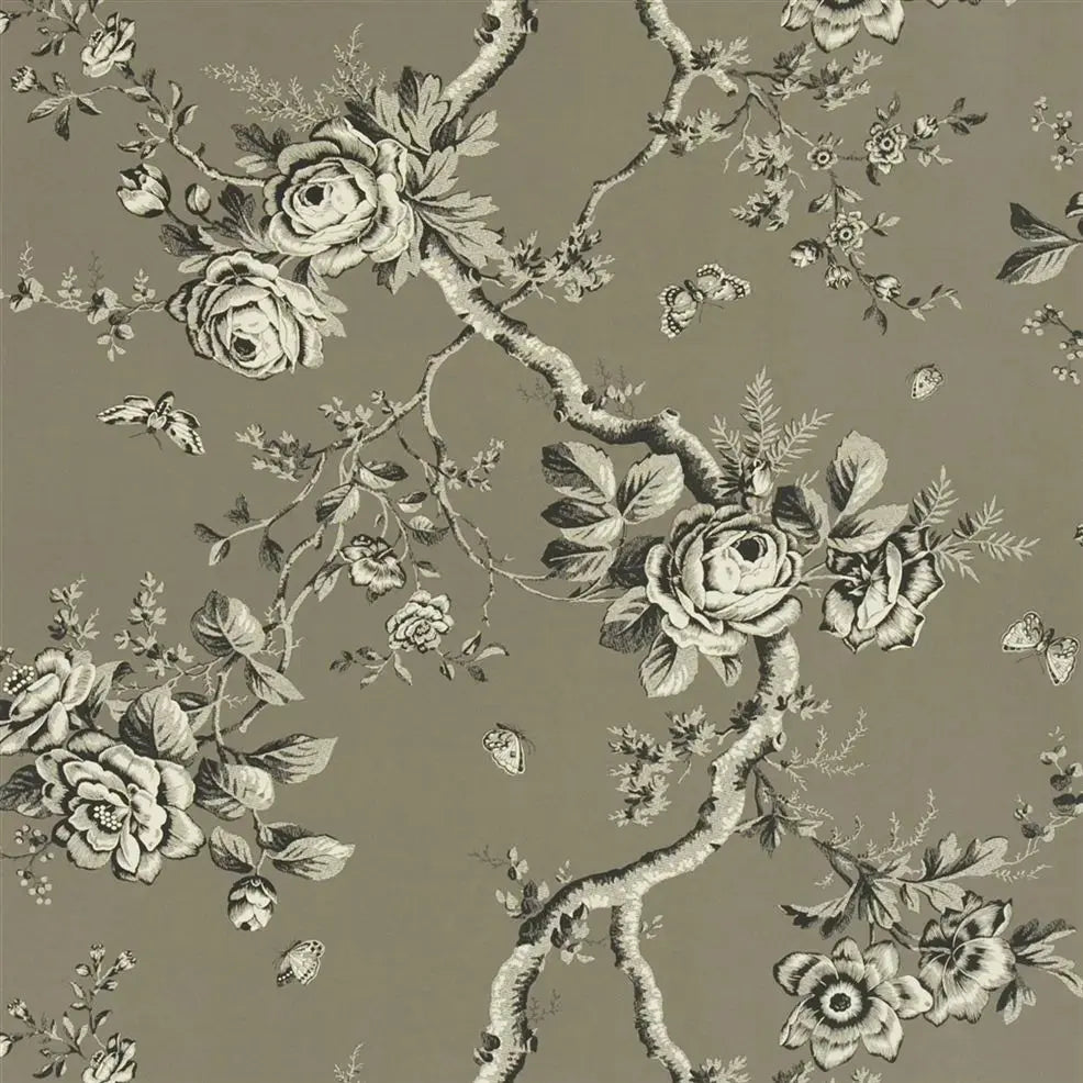 Ralph Lauren Wallpaper PRL027/04 Ashfield Floral Gunmetal - The WorkRm