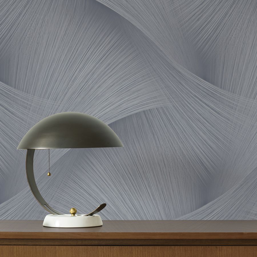 Etched Reeds Slate Abstract Wallpaper - detail room view - York Wallcoverings 4228-84100 - York Wallcoverings Wallpaper