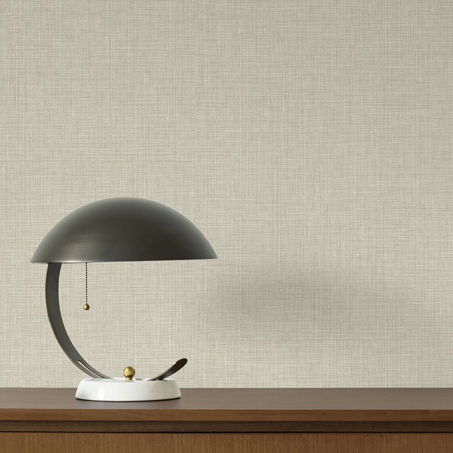 Egyptian Linen Cream Faux Fabric Wallpaper - detail room view - York Wallcoverings 4228-84117 - York Wallcoverings Wallpaper