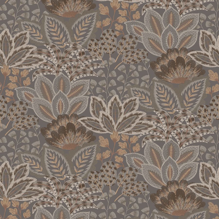 Catherine Chocolate Botanical Wallpaper - York Wallcoverings 4228-84122 - York Wallcoverings Wallpaper